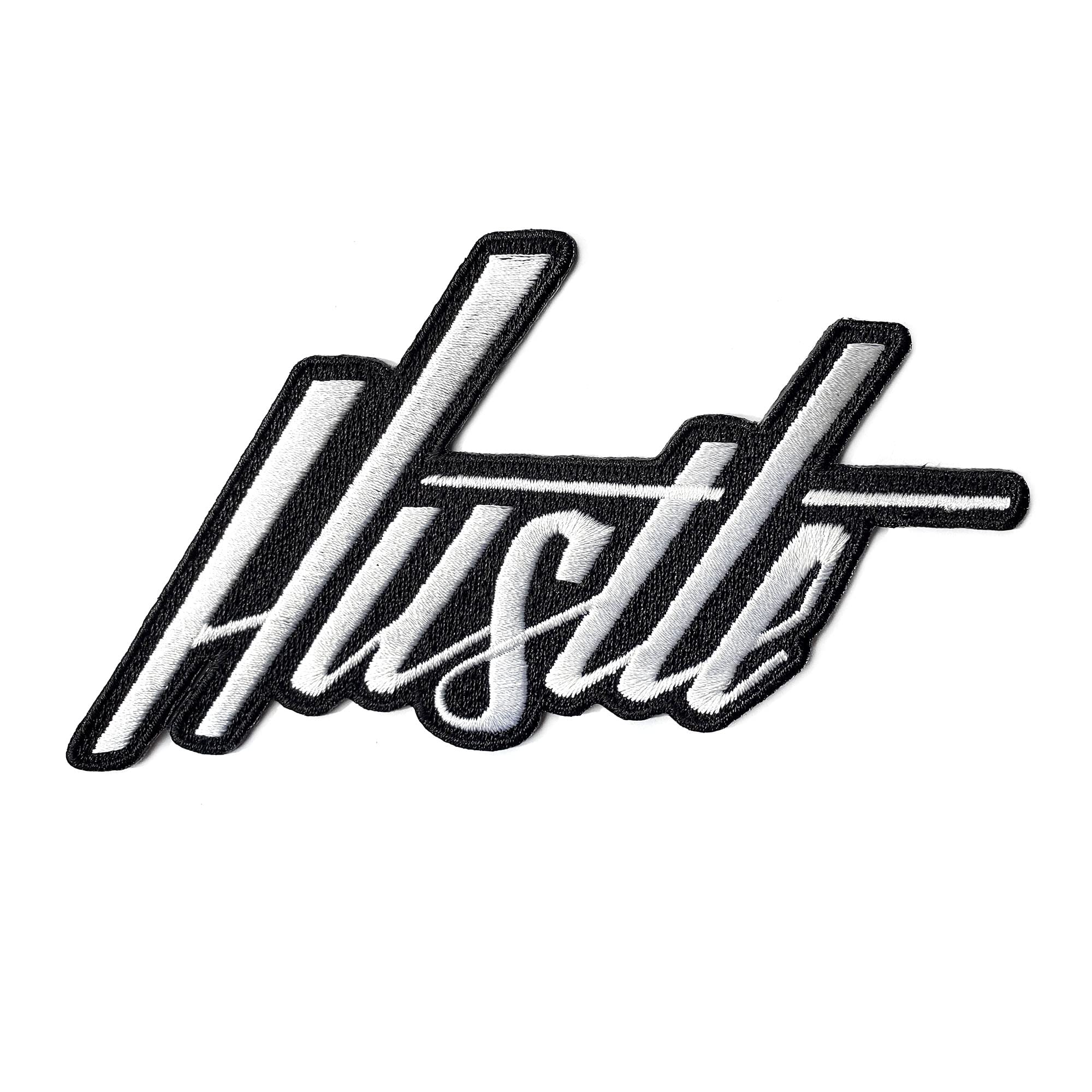 Hustle Patch - Premium Iron On & Sew On Embroidered Patches for Jackets, Bags & DIY Crafts | Customizable Fashion Accessories for Denim, Backpacks & Hats