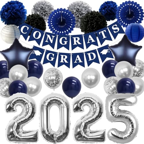 Navy Blue and Silver