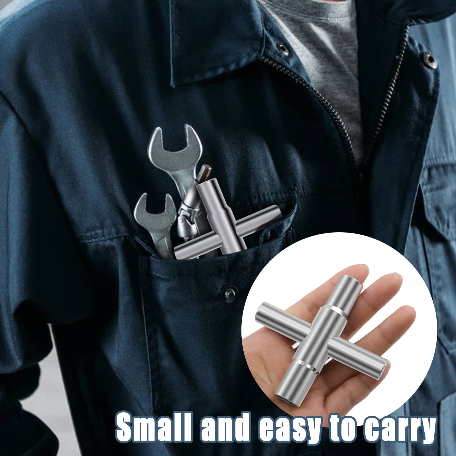 4-Way Sillcock Key - Heavy Duty Steel Cross Wrench for Water/Gas/Electric Meter Boxes - Universal Multi-Functional Tool for Plumbers & Electricians - Perfect for Utility Access, Emergency Repairs & Outdoor Maintenance