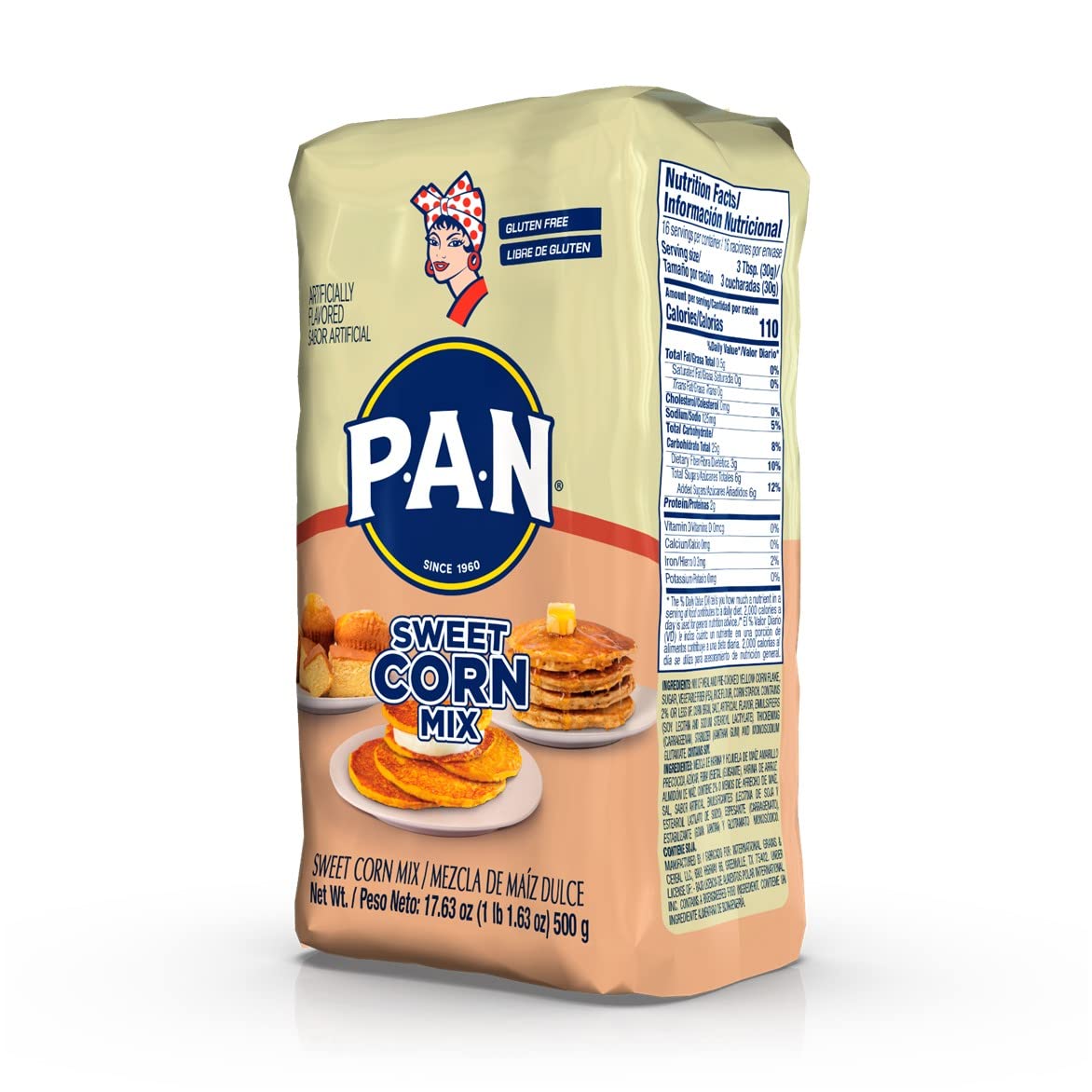 P.A.N. Sweet Corn Mix – Gluten Free Cornmeal for Cachapas & Arepas (1.1 lb/Pack of 3) – Perfect for Venezuelan & Colombian Recipes, Breakfast & Snacks