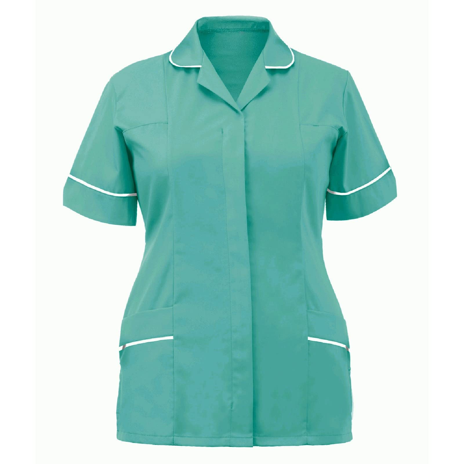 AOIROE Women's Nursing Uniform Tops - Professional Medical Scrubs for Nurses, Doctors & Healthcare Workers - Comfortable Work Tunic with Lapel Design for Clinic, Hospital & Caregiving Duties
