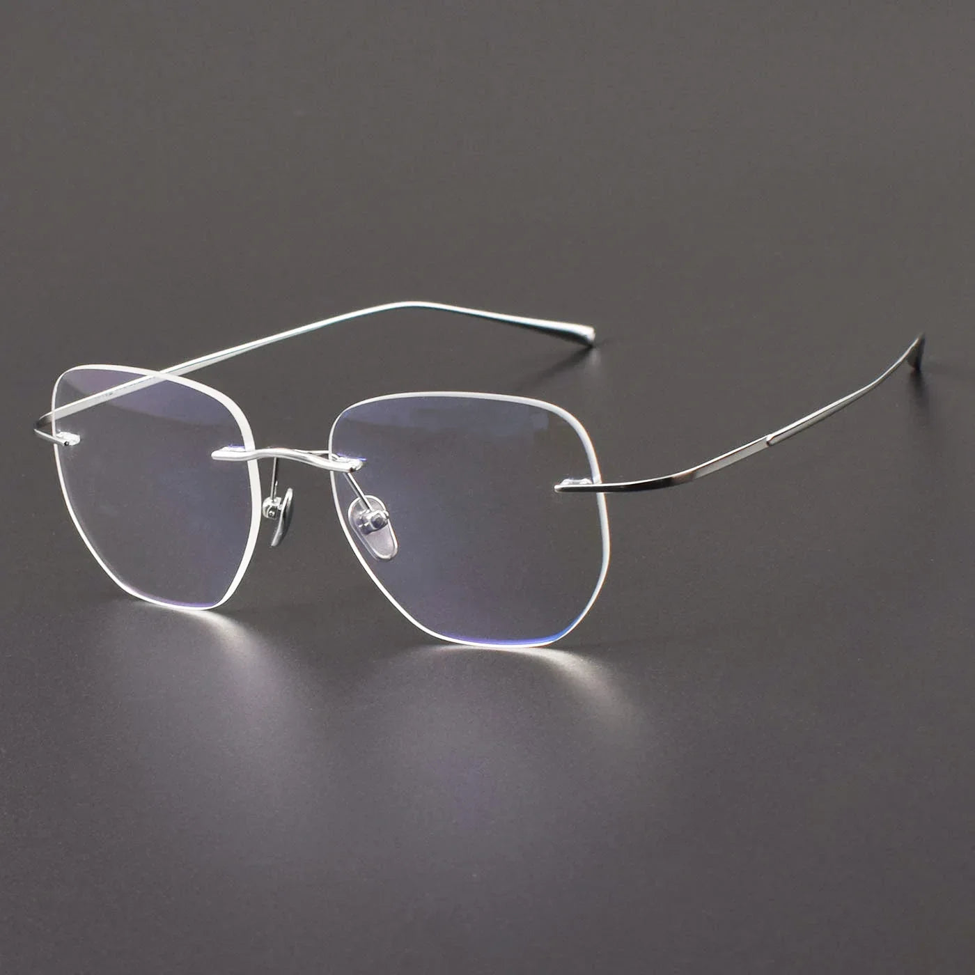 Aror Women's Rimless Flat Top Polygon Square Titanium Eyeglasses 41816 - Lightweight & Durable Titanium Frame for Reading, Work & Fashion - Perfect for Office, Daily Wear & Gift Giving