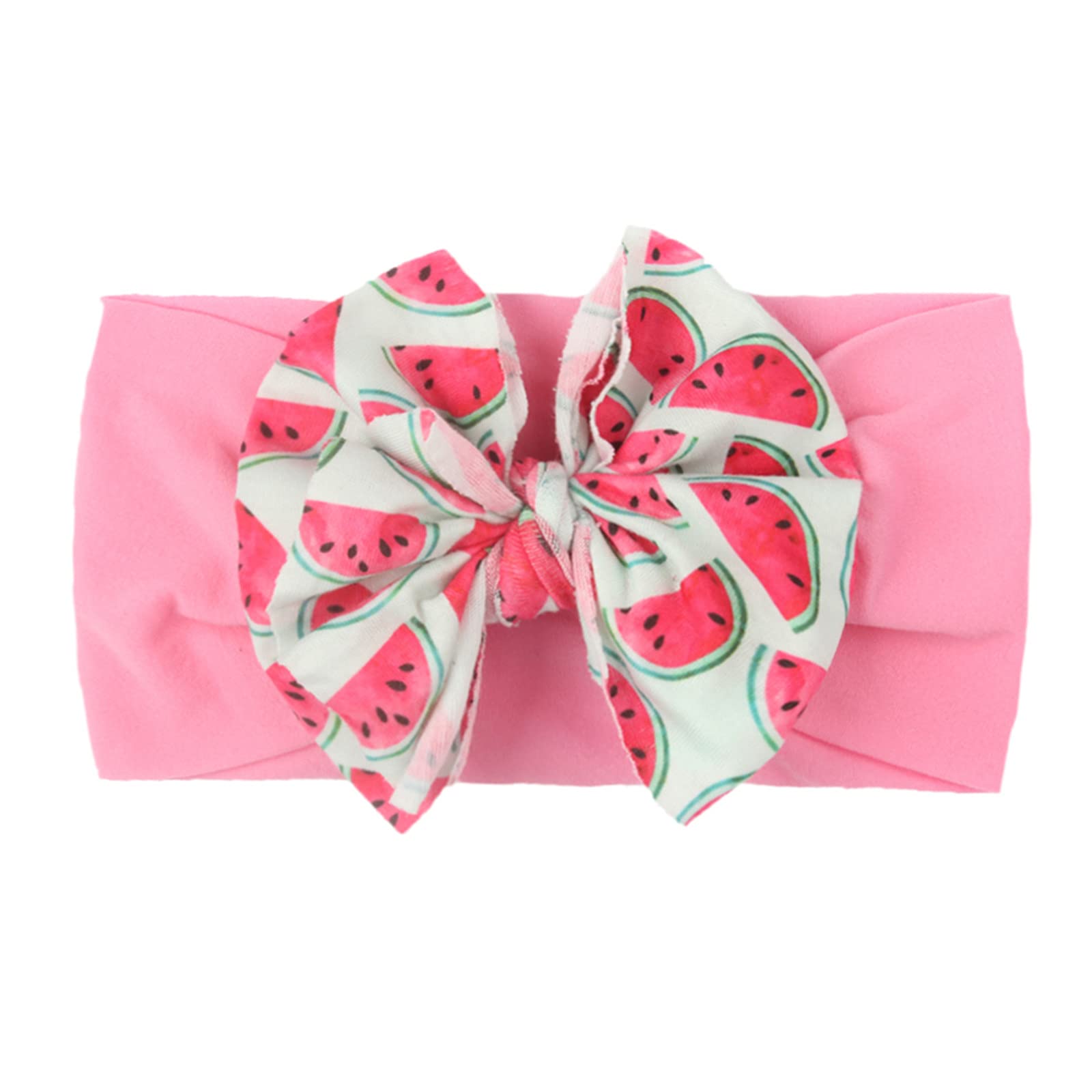 2021 Watermelon Headband for Baby Girls - Stretchable Infant Headwear Bow Hair Accessories for Newborns & Kids (Watermelon Red, One Size) - Perfect for Photoshoots, Birthday Parties & Daily Outfits