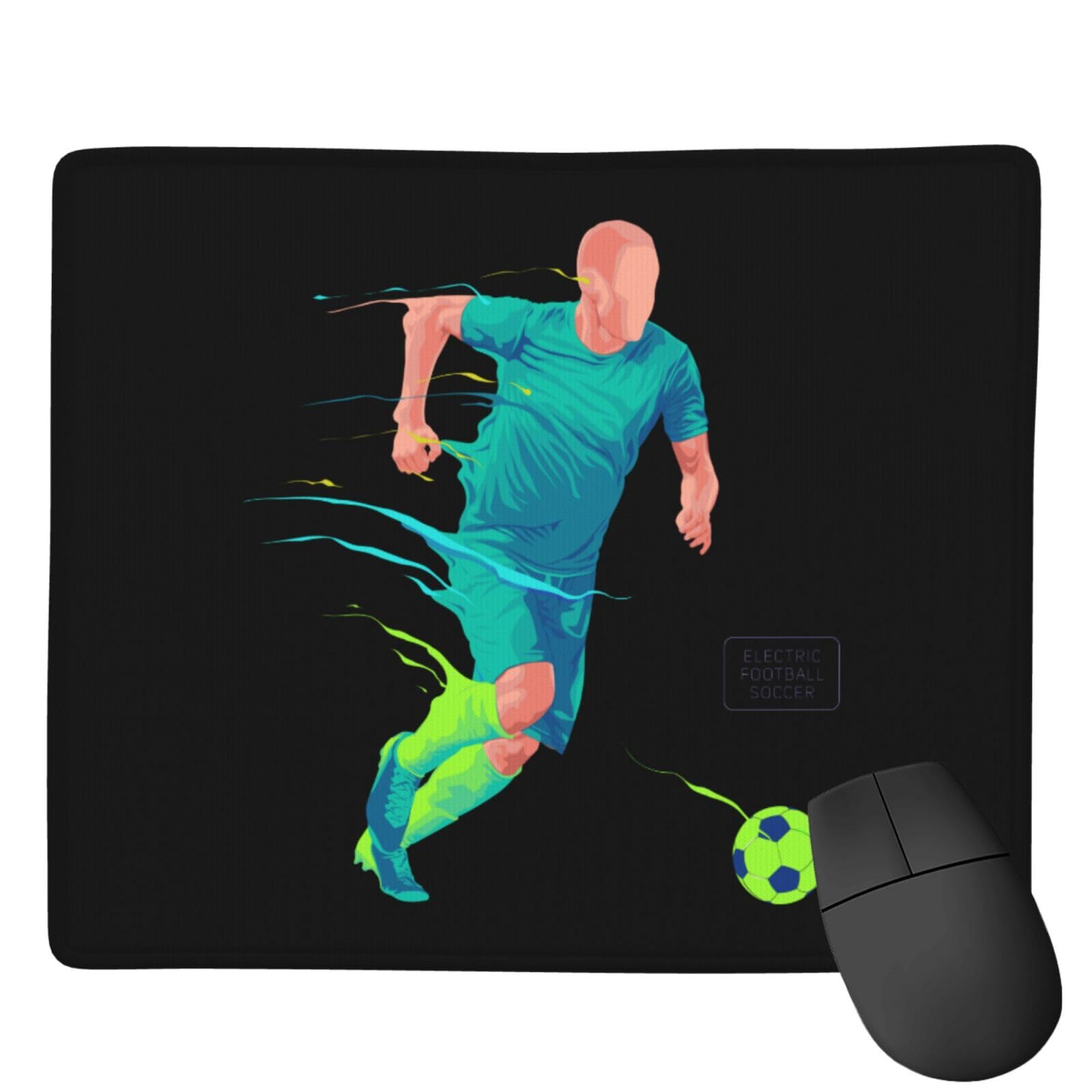 SIYTUAU Waterproof Non-Slip Rubber Mouse Pad - 7x9 Inch Gaming & Office Mouse Mat with Electric Running Soccer Design - Perfect for Laptop, PC, and Computer Workstations (Home, Office, Gaming Setup)