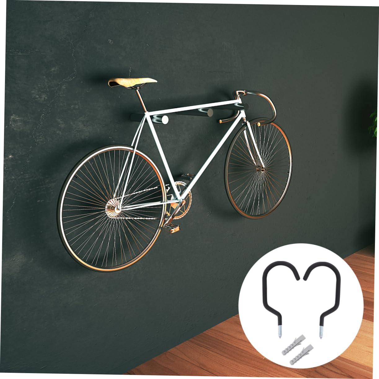 FOYTOKI Heavy Duty Bike Hooks - Wall Mounted Bicycle Storage Hanger with Bolts (2-Pack) - Perfect for Garage, Basement & Apartment Bike Organization