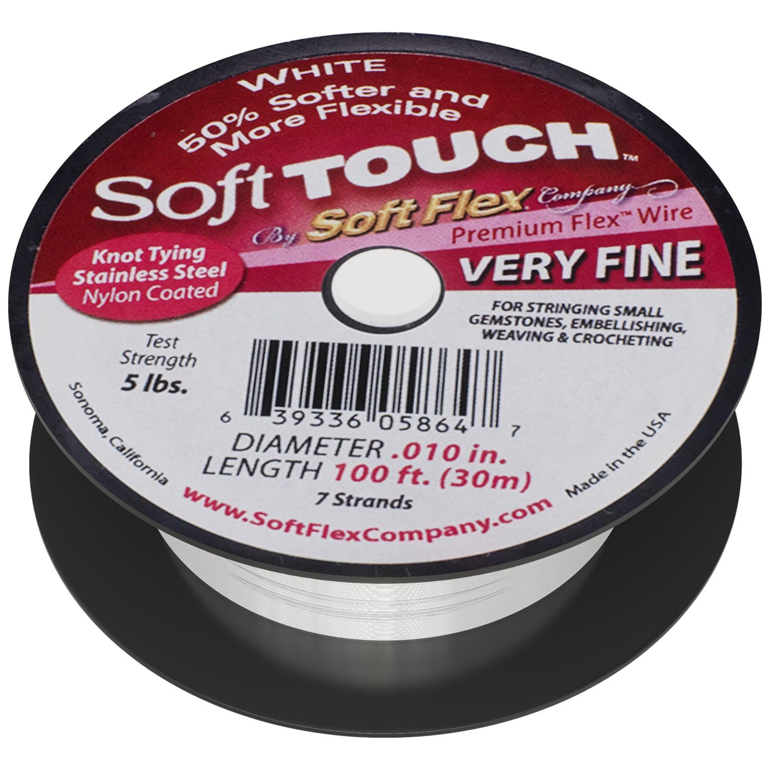 Soft Flex Kink Resistant Beading Wire - 0.10mm Ultra Fine Jewelry Making Wire (100ft) - Perfect for Delicate Necklaces, Bracelets & DIY Bead Crafting