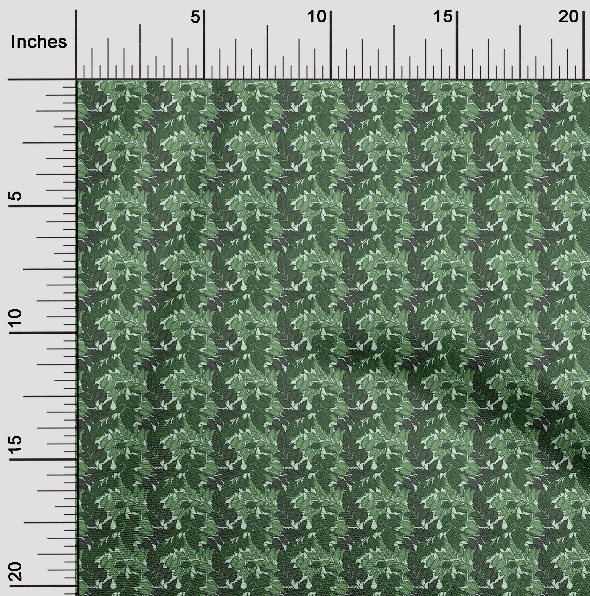 oneOone Velvet Green Fabric Leaves Printed Sewing Fabric by The Yard - 58 Inch Wide DIY Clothing & Craft Supplies for Dresses, Home Decor, Quilting & Costume Making