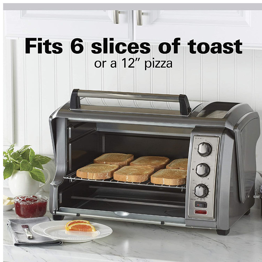 Hamilton Beach Easy Reach Convection Countertop Oven 31434 - 6-Slice Toaster Oven with Convection Bake, Broil & Toast Functions - Perfect for Small Kitchens, Dorms & Apartments
