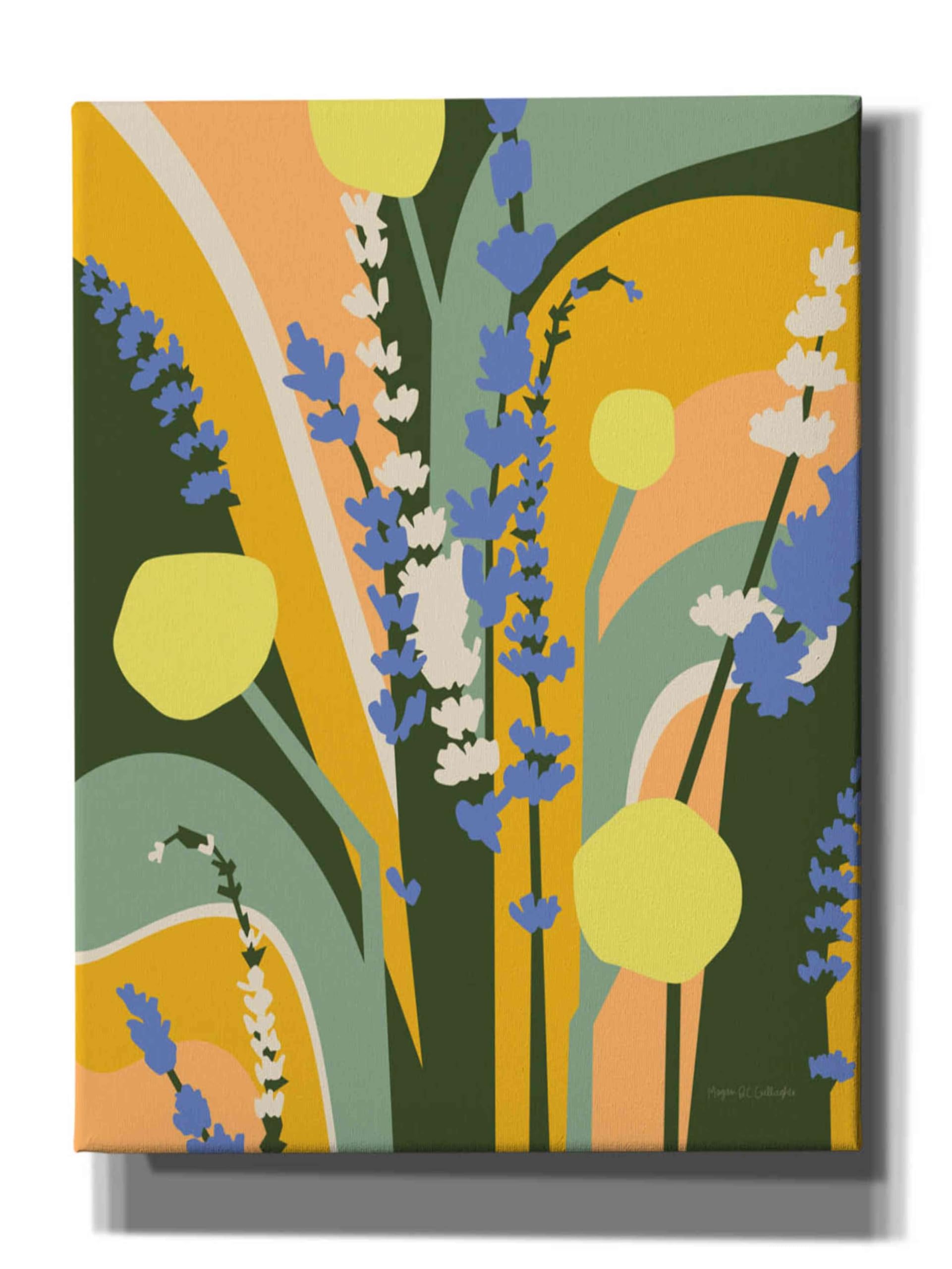 Epic Graffiti 'Lavender and Craspedia' by Megan Gallagher - 12x16 Inch Canvas Wall Art Print for Living Room, Bedroom & Office Decor