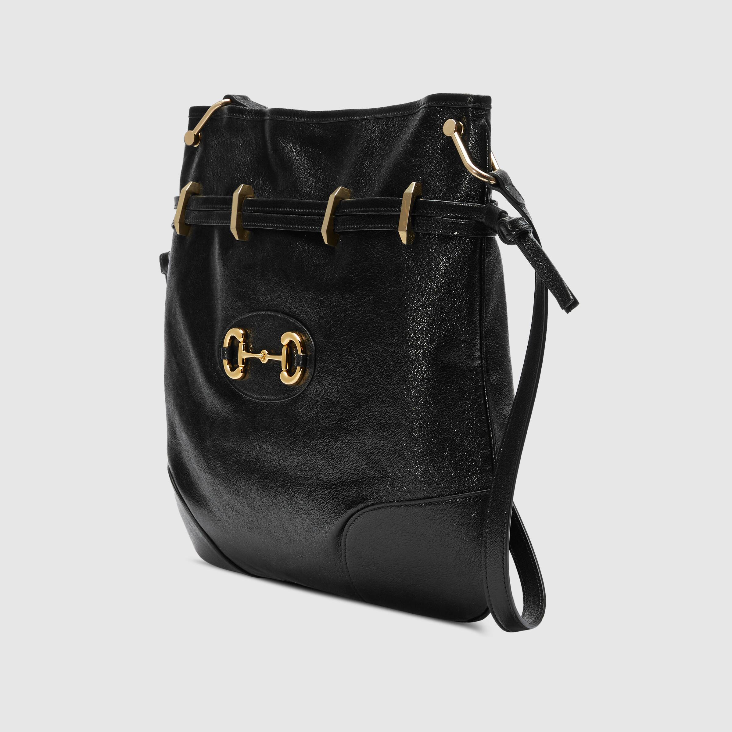 Gucci 1955 Horsebit Messenger Bag for Women - Classic Black Leather Crossbody Bag | Perfect for Work, Travel & Everyday Use