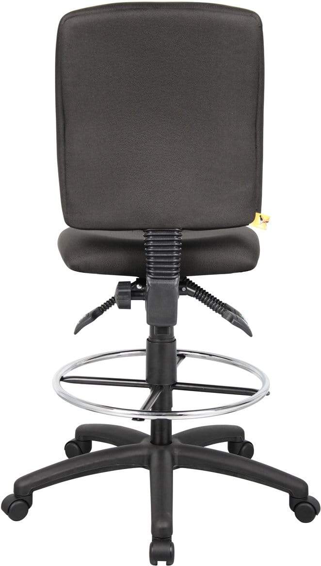 Boss Multi-Function Fabric Drafting Stool [B1635 BK] - Adjustable Height Office Chair for Artists, Designers & Tattoo Studios - Ergonomic Stool for Drawing, Sewing & Crafting Workstations