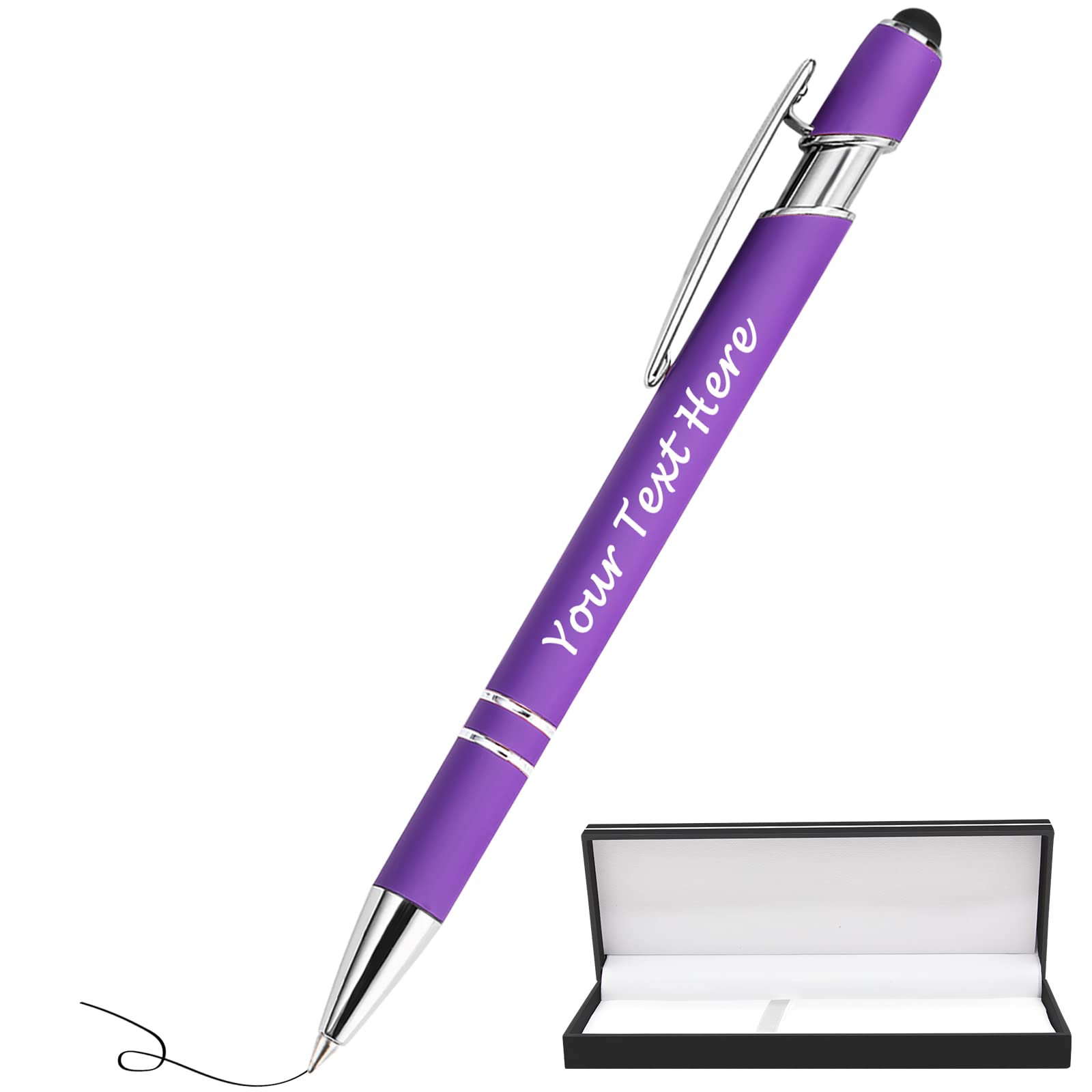 Custom Engraved Ballpoint Pens with Stylus Tip - Personalized Business Pens for Men, Women, Teachers - Bulk Order Up to 1000 Pieces - Perfect for Corporate Gifts, Graduations, Anniversaries & Promotional Events