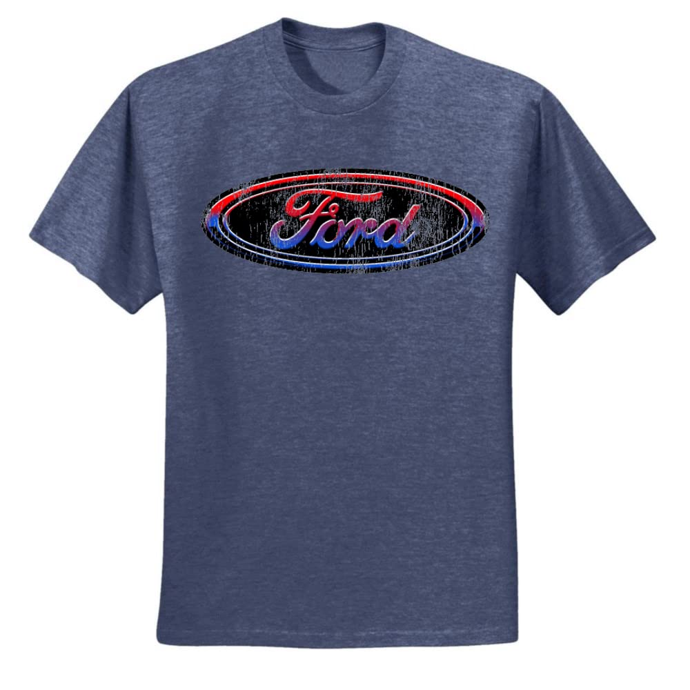 Ford Logo Graphic T-Shirt for Men - Red, Blue & Black Car & Truck Enthusiast Tee | Casual Wear, Car Shows & Ford Fan Gifts