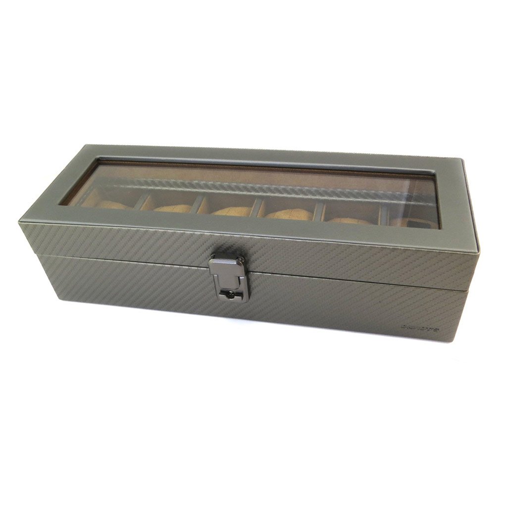 Premium Davidt's Watch Case - Graphite Design Gray Anthracite (Holds 6 Watches) - 13.19