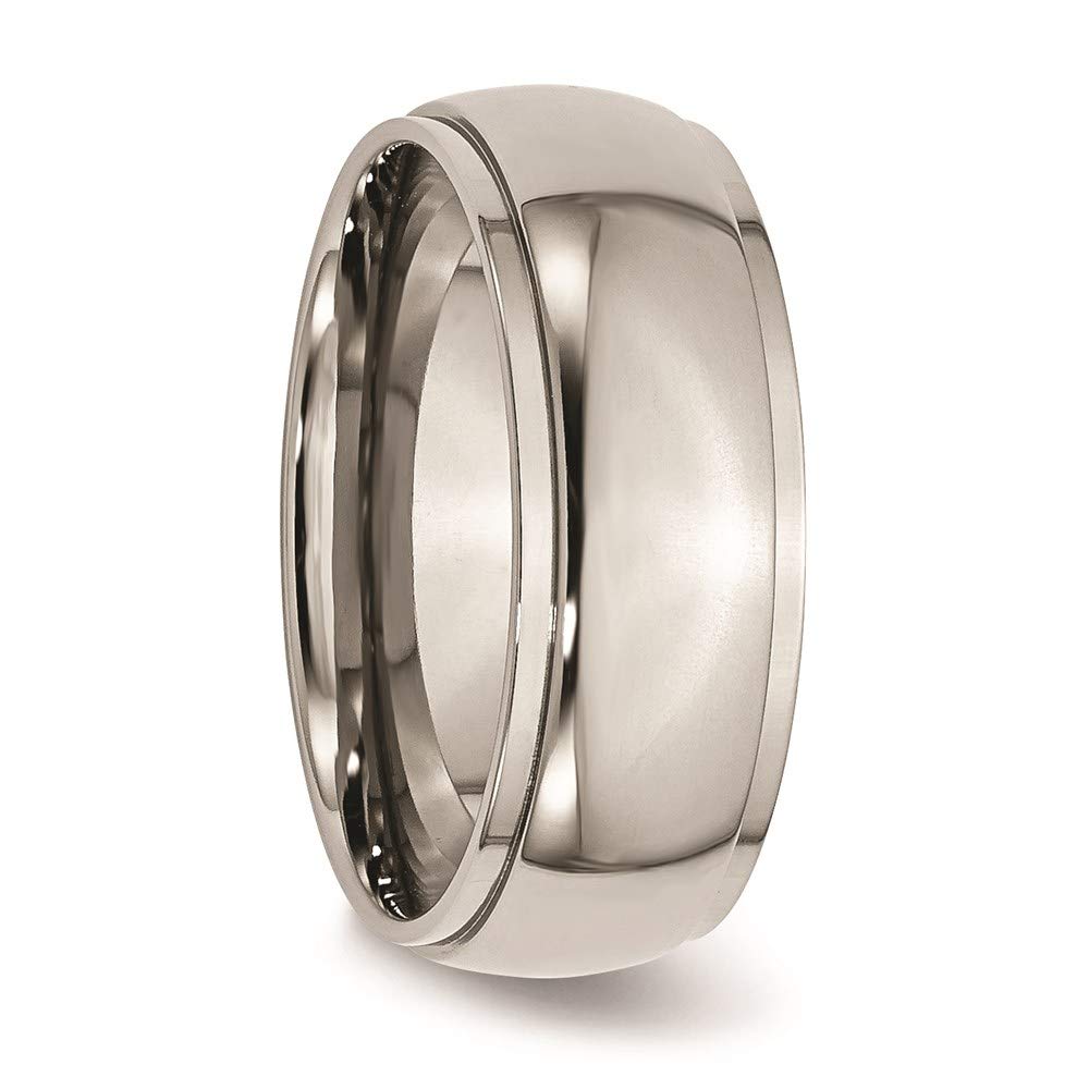 8mm Titanium Ridged Edge Wedding Band Ring for Women - Durable Bridal Engagement Ring, Hypoallergenic Fine Jewelry Gift for Her - Perfect for Anniversaries, Proposals & Special Occasions