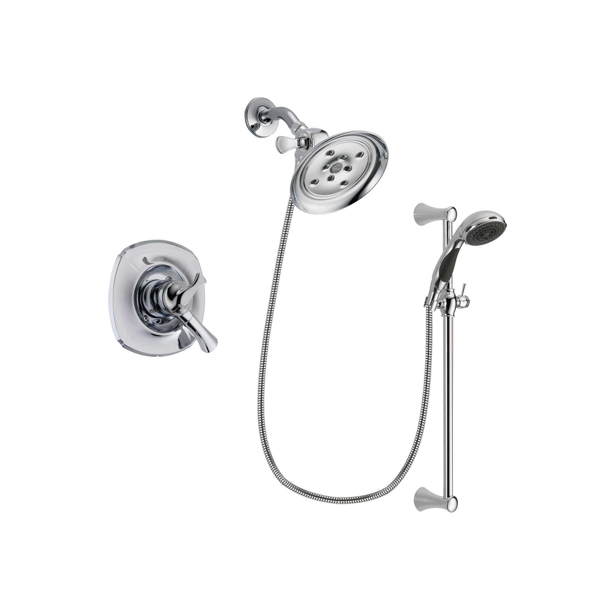 Delta Addison Chrome Shower Faucet System with Showerhead & Hand Shower DSP0794V - Perfect for Bathroom Renovation and Modern Home Upgrade