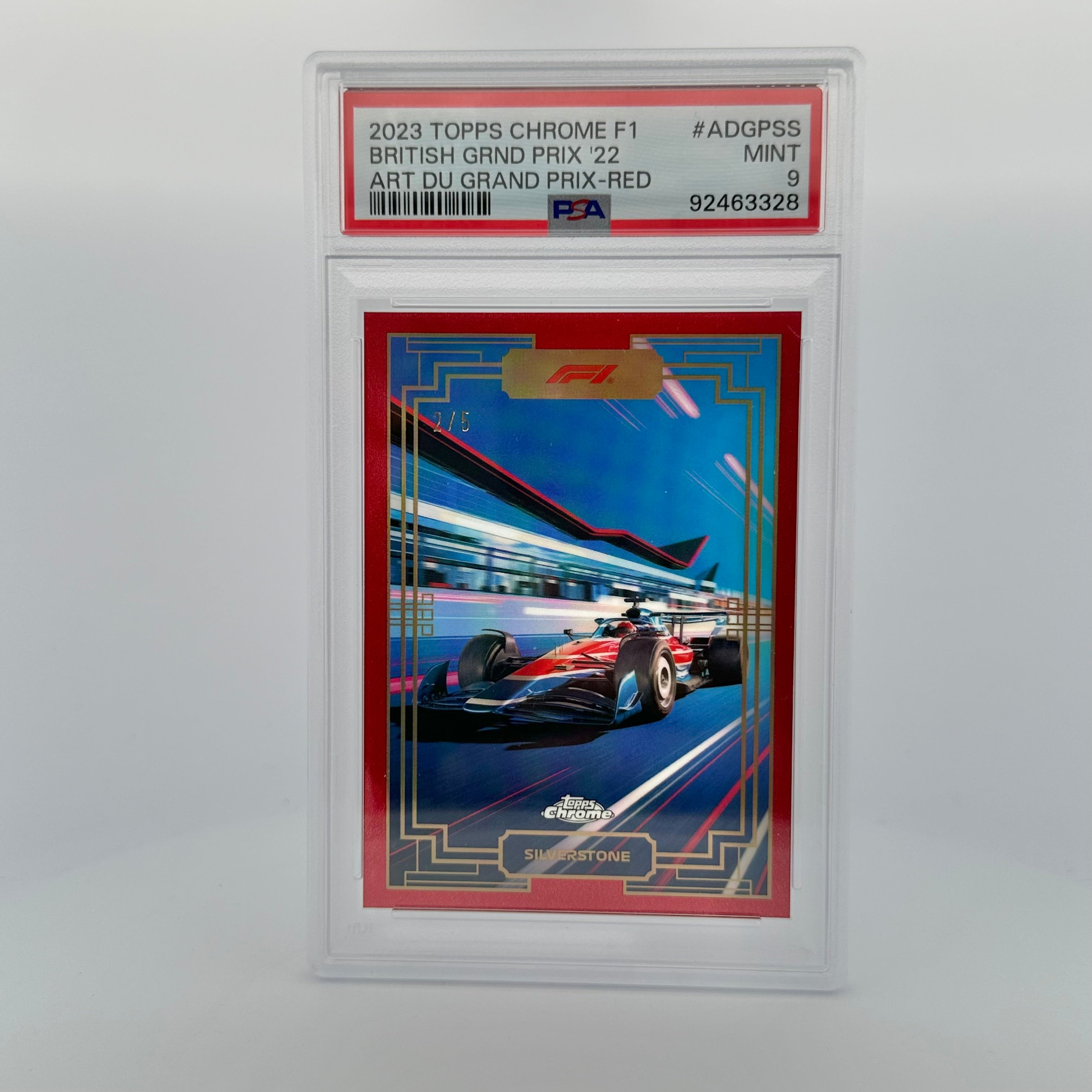 PSA 9 2023 Chrome Art du Grand Prix 2/5 Red Silverstone #ADGPSS - Collectible Racing Card for Display & Investment