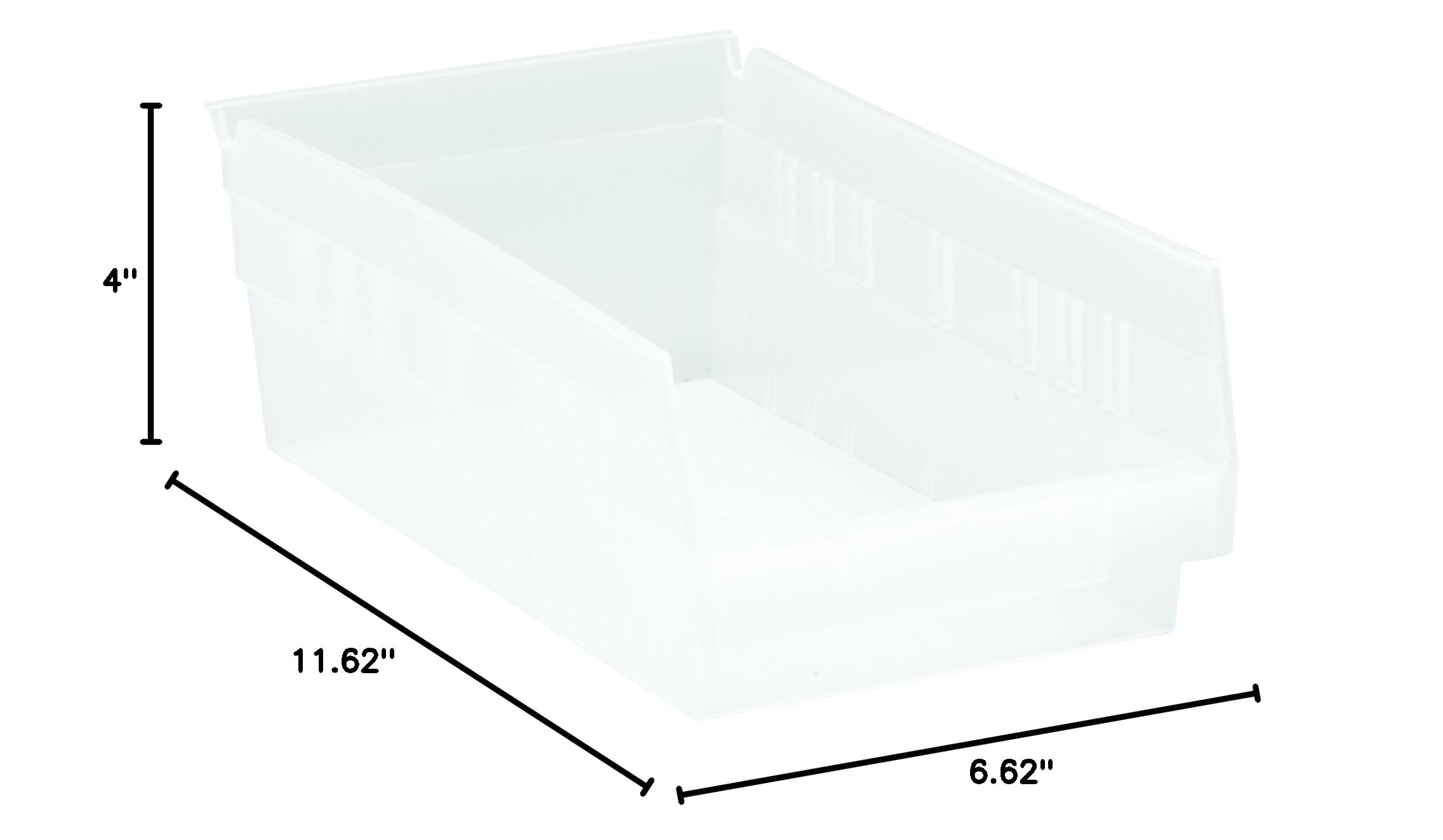 Quantum Storage Systems QSB102CL 30-Pack Clear Plastic Shelf Bins - 11-5/8