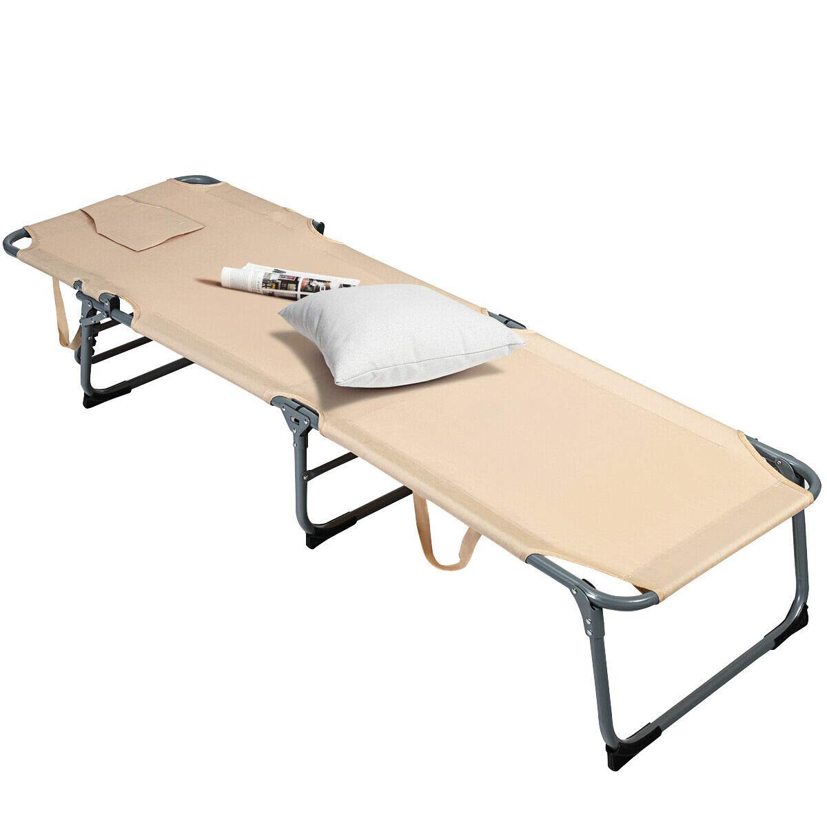 Adjustable Folding Chaise Lounge Chair Bed - Portable Recliner for Beach, Patio, Camping & Indoor Use - Outdoor & Living Room Furniture - Perfect for Relaxing, Sunbathing, and Lounging