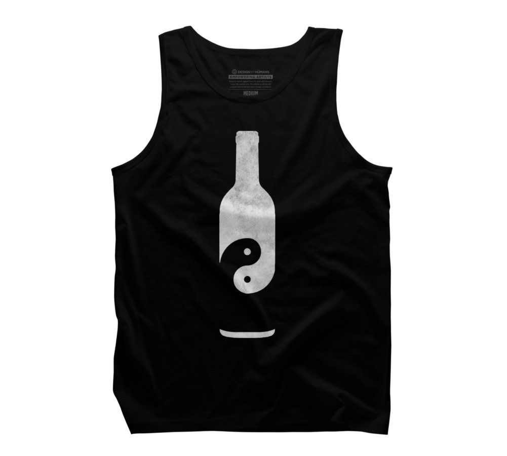 Snazzygaz Taoist Wine White Graphic Tank Top for Men - Cool Casual Summer Wear - Perfect for Beach Outings, Gym, and Street Fashion