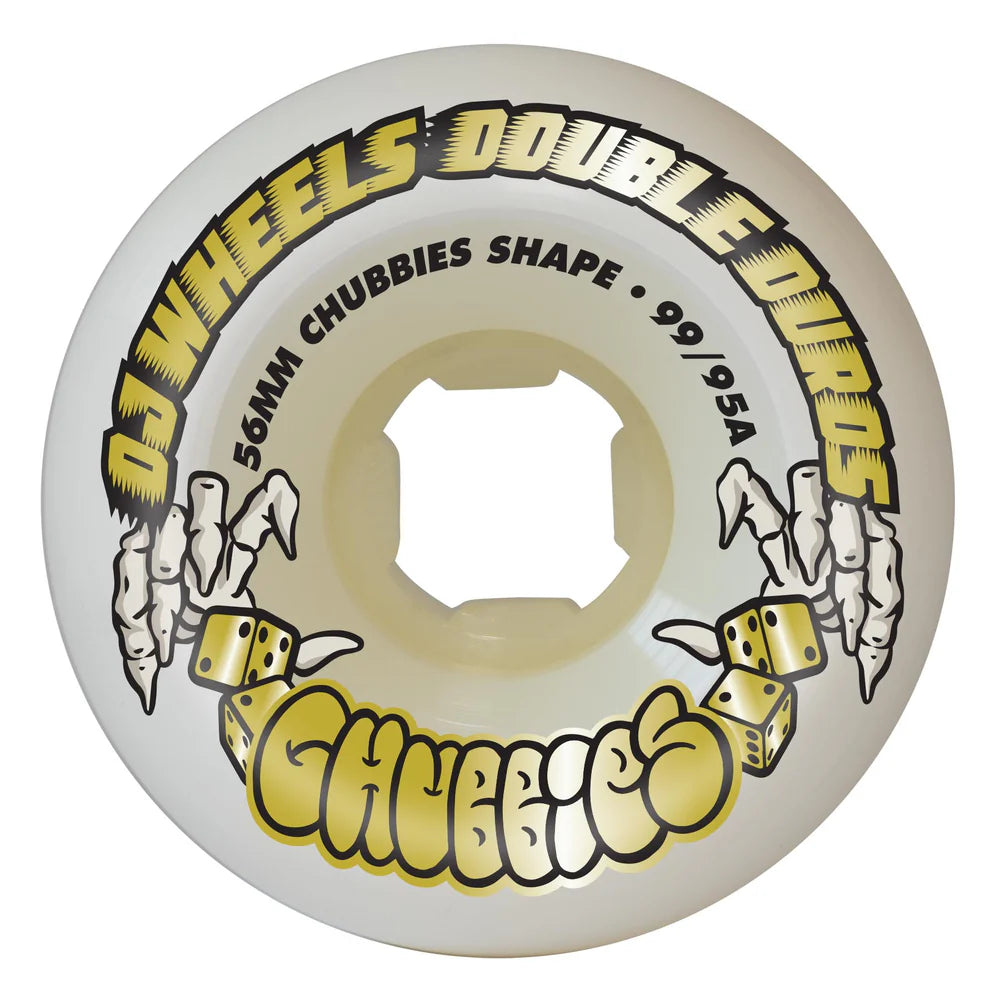 OJ Double Duro White Gum Chubbies 99a/95a Skateboard Wheels - High Performance Cruiser & Street Skate Wheels for Smooth Rides on Rough Pavement