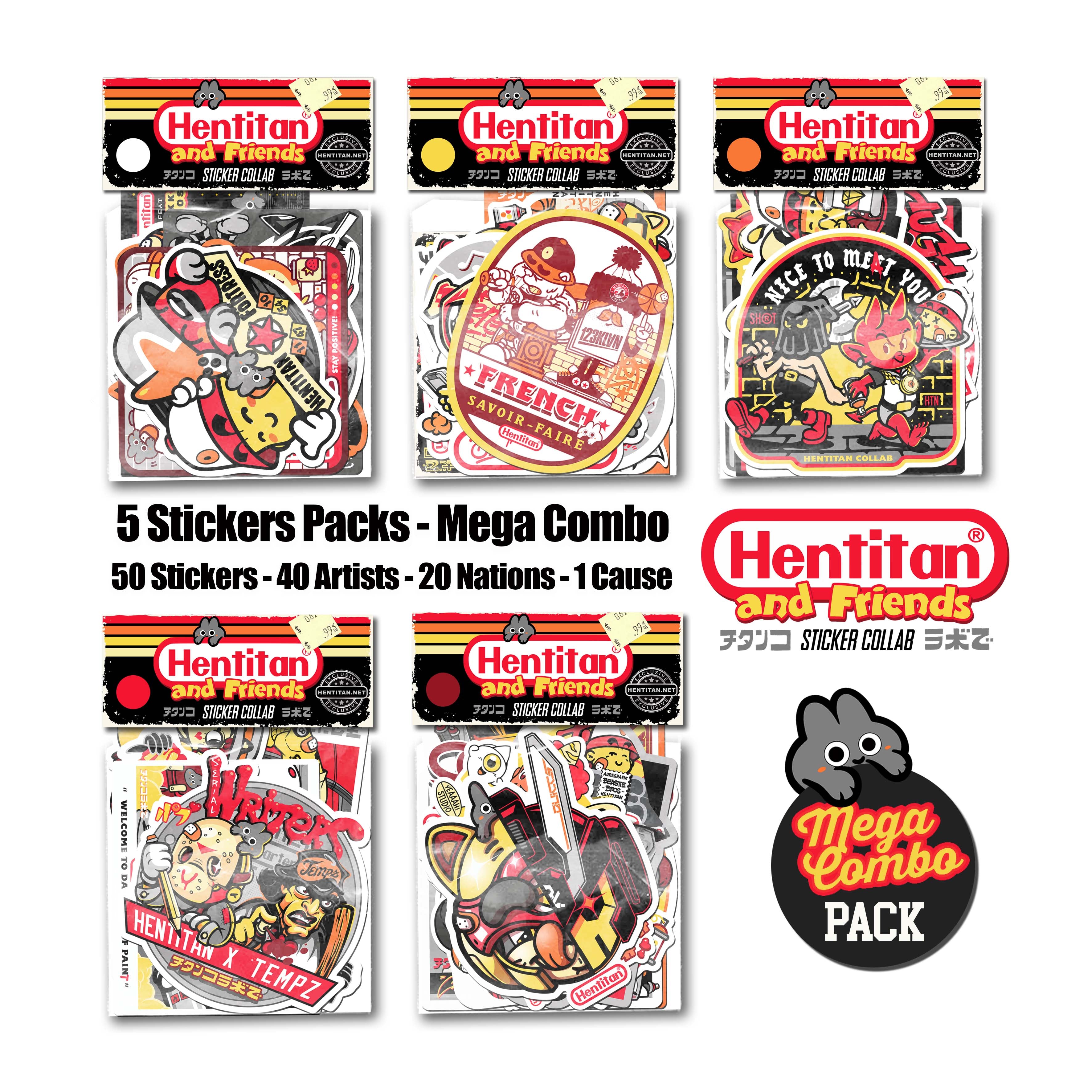 Hentitan and Friends Mega Combo Sticker Pack - 500+ Unique Vinyl Stickers for Laptops, Water Bottles, Journals | Perfect for DIY Crafts, Scrapbooking, and Personalizing Your Belongings