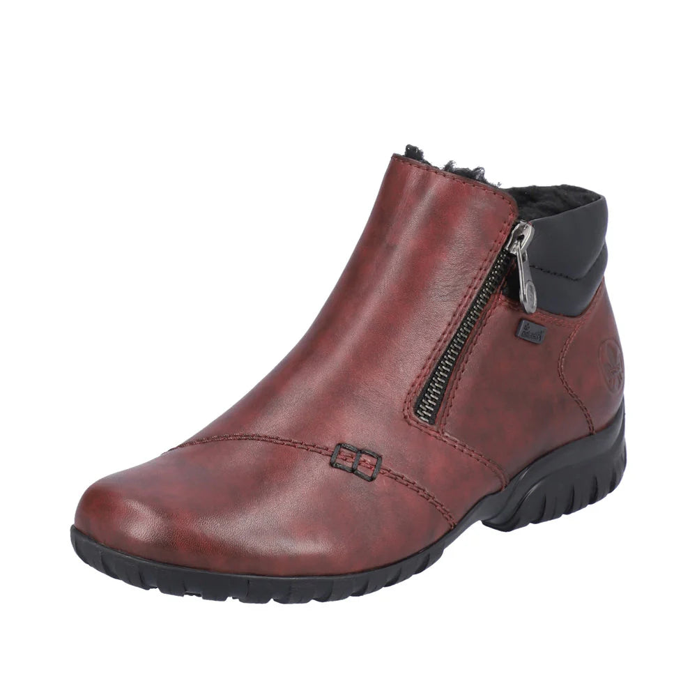 Rieker L4655 Women's Comfortable Loafers in Wine Red - Perfect for Office, Casual Wear & Travel