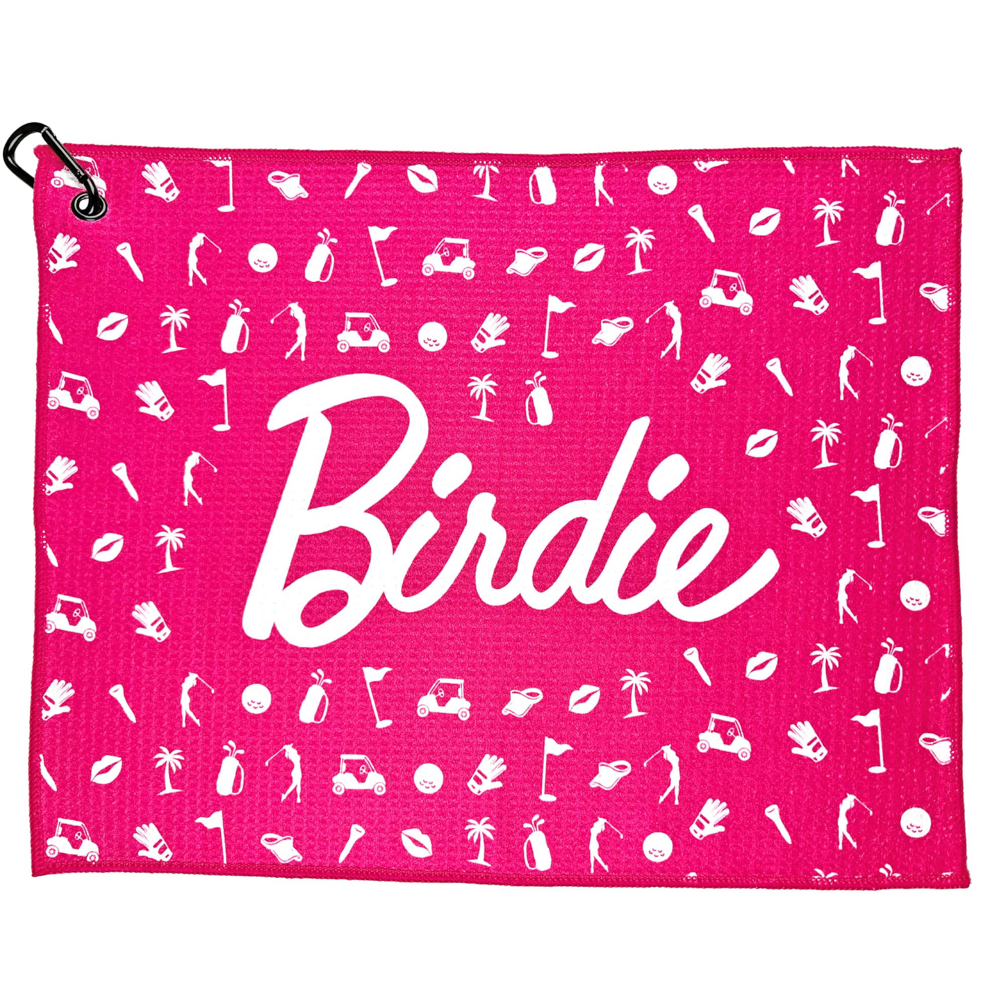 Funny Printed Golf Towel for Women - Premium Birdie Design Golf Accessory - Perfect Golf Gift for Her - Great for On-Course Use, Club Cleaning & Practice Sessions