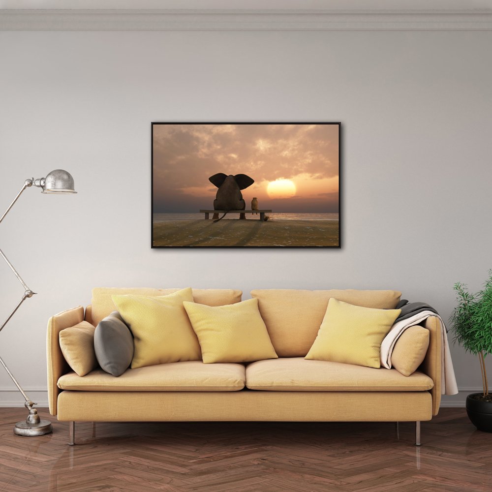 Modern Animal Canvas Prints - Elephant & Dog Wall Art for Home & Office Decor