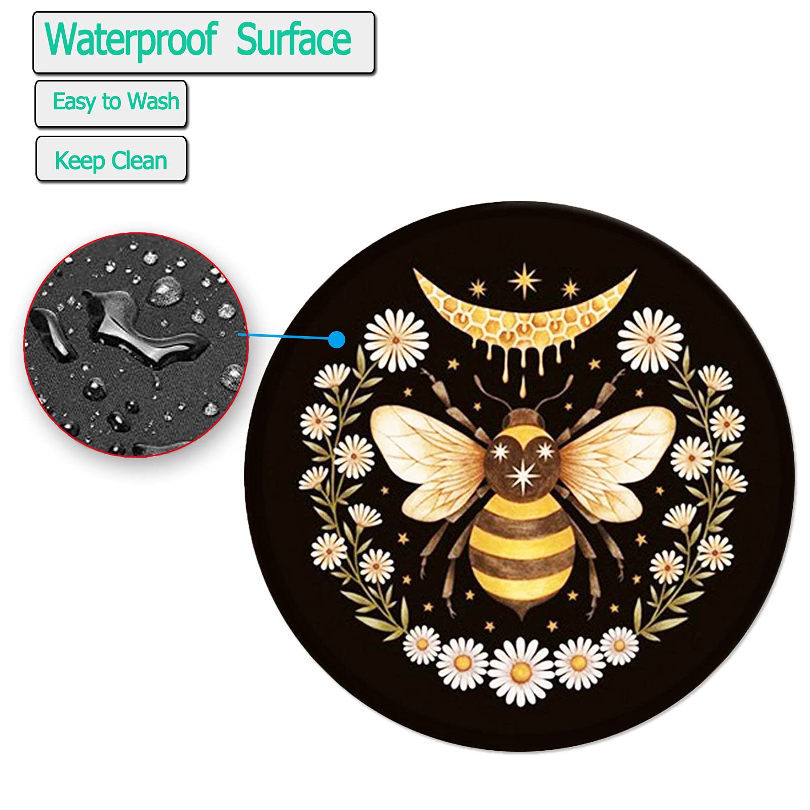 Premium Gaming Mouse Pad with Anti-Skid Rubber Base & Stitched Edges - Honeybee Design for PC, Laptop & Computer - Perfect for Office Work, Gaming & Home Use