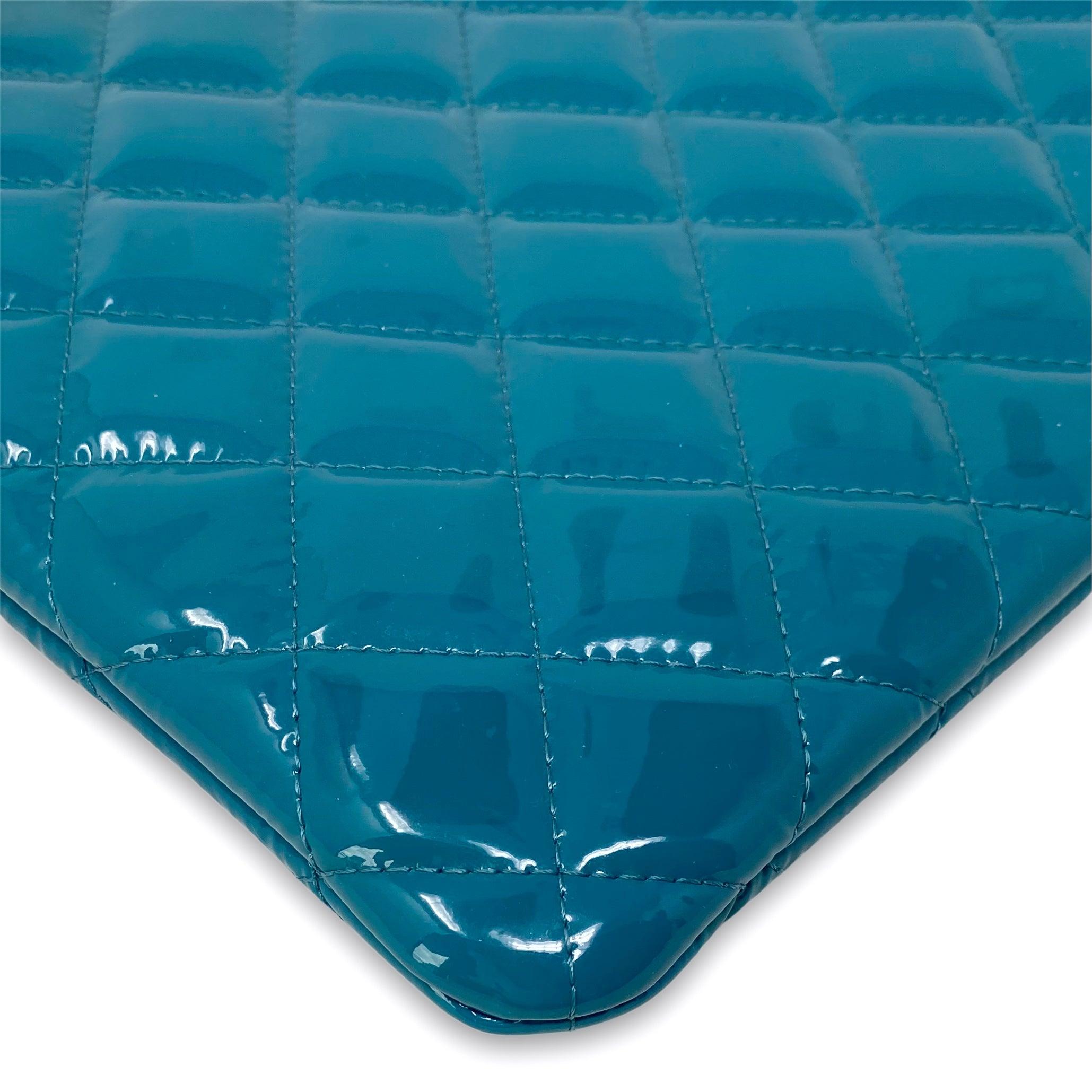 Chanel Small Turquoise O Case Pouch - Luxury Leather Wallet for Women - Perfect for Everyday Use & Travel Accessories