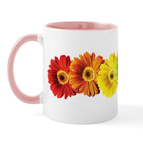 White/Pink Inside - Rainbow Daisies Mug