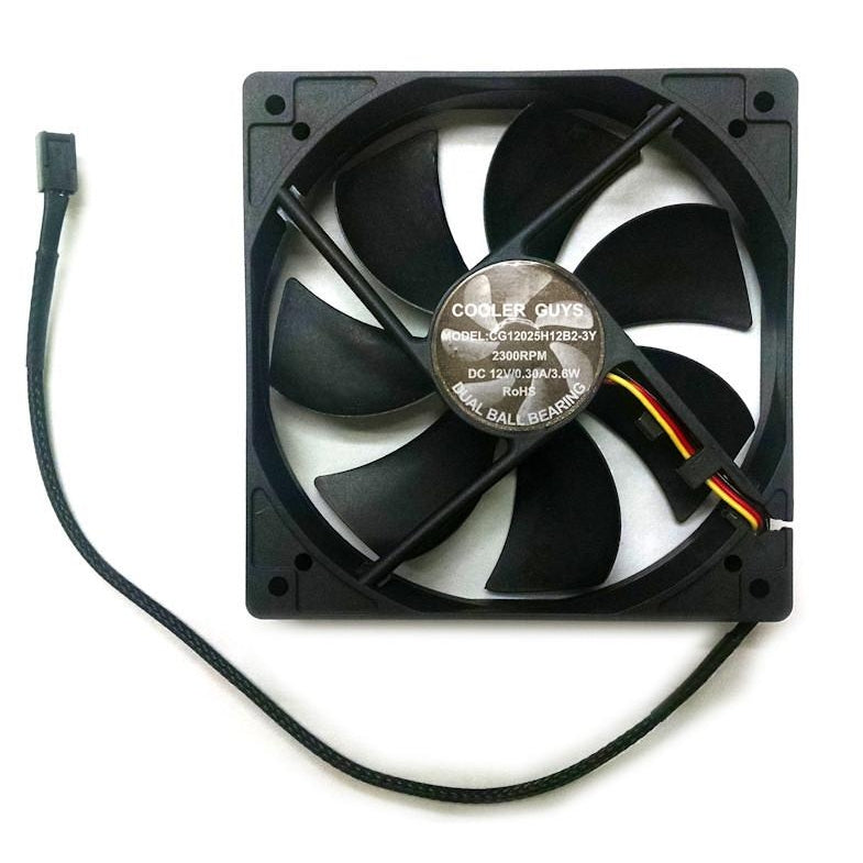 Coolerguys 120x120x25mm High Speed 3-Pin PC Cooling Fan CG12025H12B2 - Perfect for Computer Case, CPU Cooler & Gaming PC Cooling System