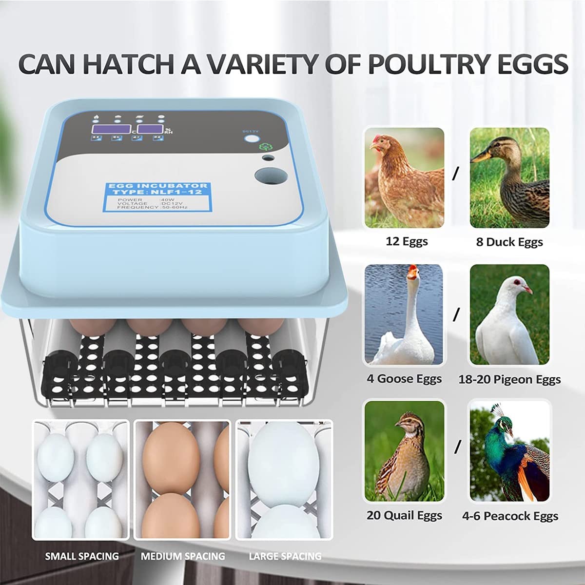 Digital Mini Automatic Egg Incubator for 6 Eggs - Temperature Control & Auto Egg Turner for Hatching Chicken, Turkey, Goose, Quail - Perfect for Home Poultry Farming & Backyard Hatching Projects