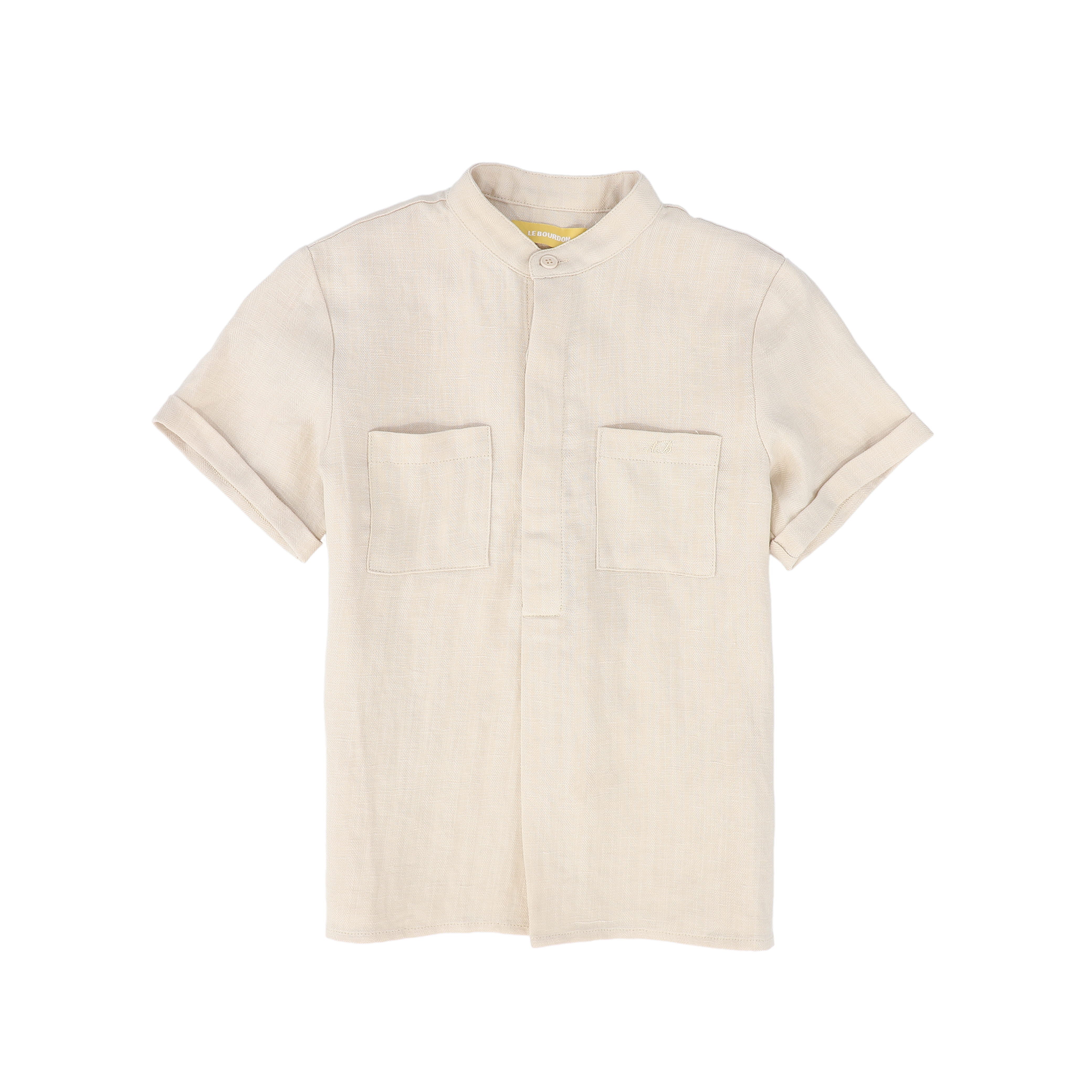 Le Bourdon Men's Casual Front Pocket Tan Shirt - Comfortable & Stylish for Outdoor Activities, Work & Everyday Wear