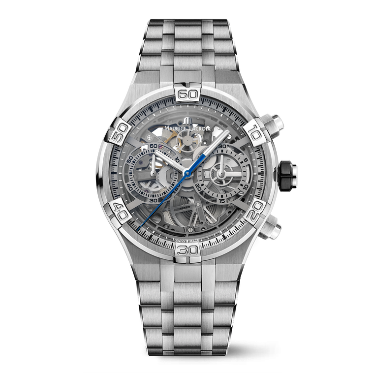AIKON Men's Chronograph Skeleton Watch - Luxury Stainless Steel Automatic Mechanical Wristwatch for Business, Dress & Casual Wear