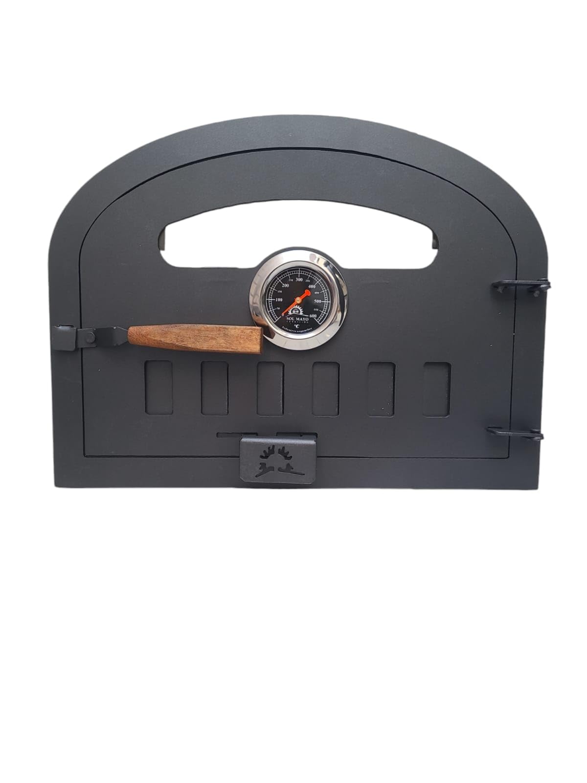 Cast Iron Oven Door with Window, Air Regulator & Temperature Gauge - Small Size for Wood Stoves, Fireplaces & Outdoor Cooking