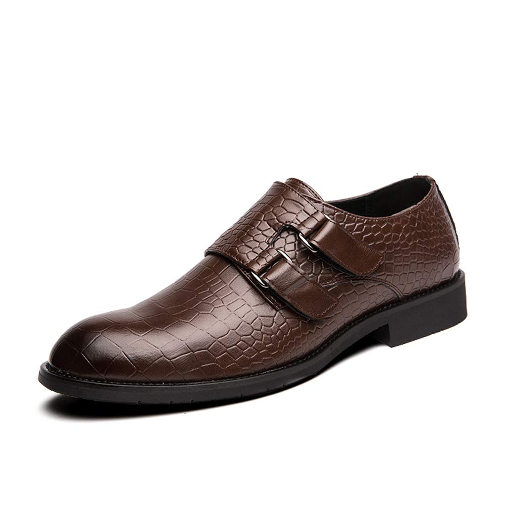 Men's Velcro Loafers - Classic Leather Slip-On Shoes for Wedding & Party