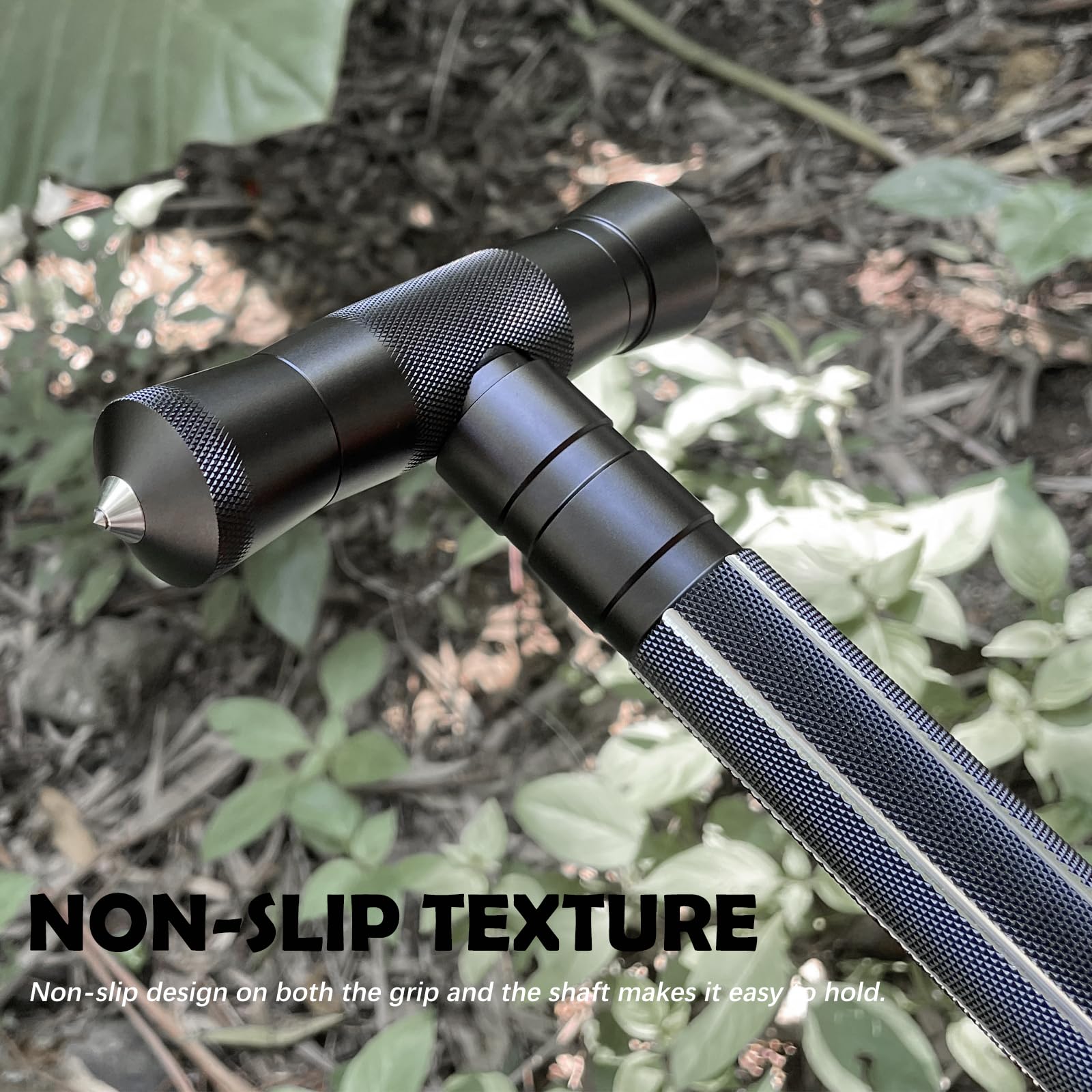 Tactical Hiking Stick - Adjustable Trekking Pole with Multitool for Men & Women | Portable Walking Staff for Outdoor Camping, Hiking & Backpacking | Durable & Lightweight (Gray)