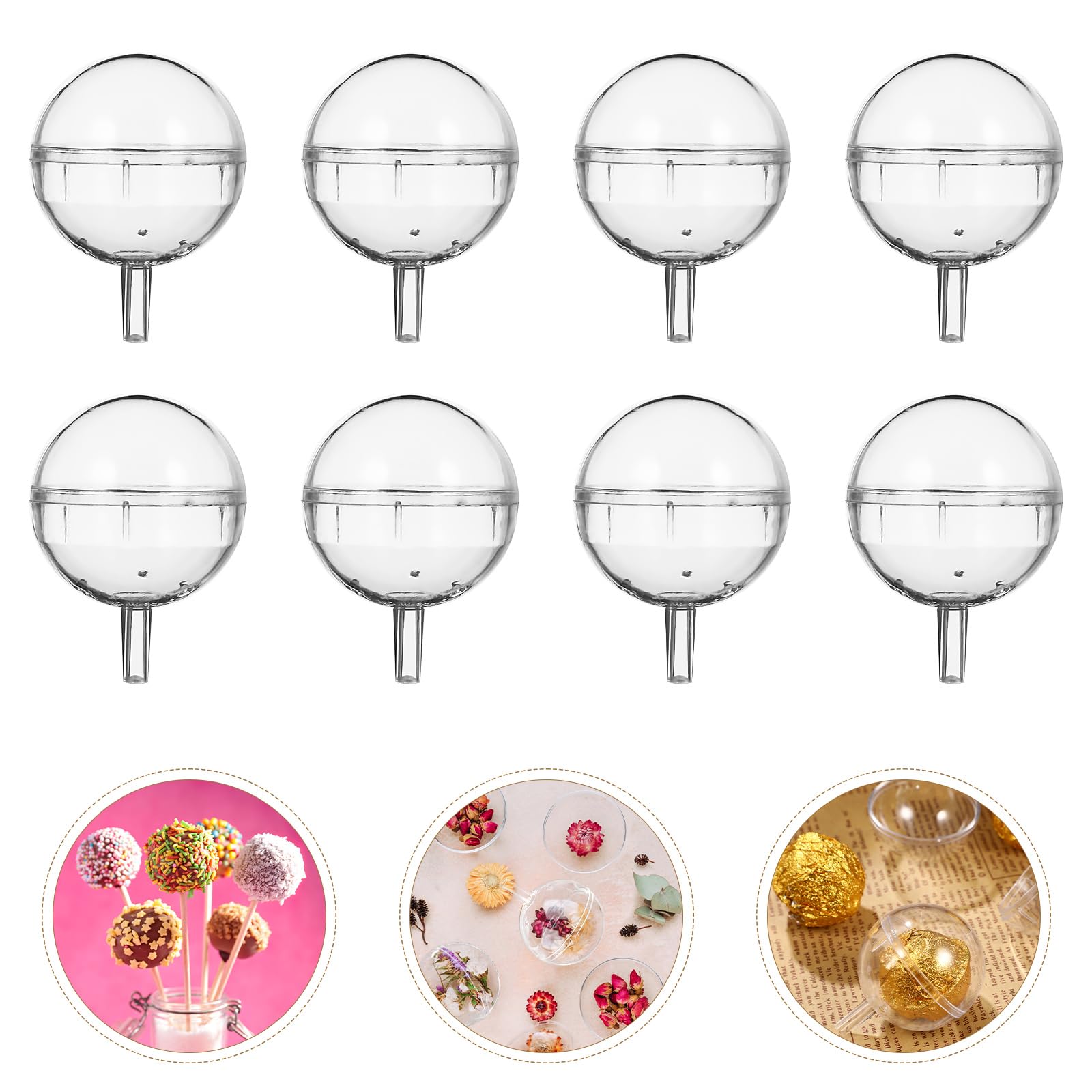 EXCEART 25Pcs Clear Round Plastic Chocolate Box Holders - Candy Wrappers & Packaging Cases with Flower Support Rack for Birthday, Wedding, Valentine's Day - Perfect for Gift Giving, Party Favors & Dessert Displays