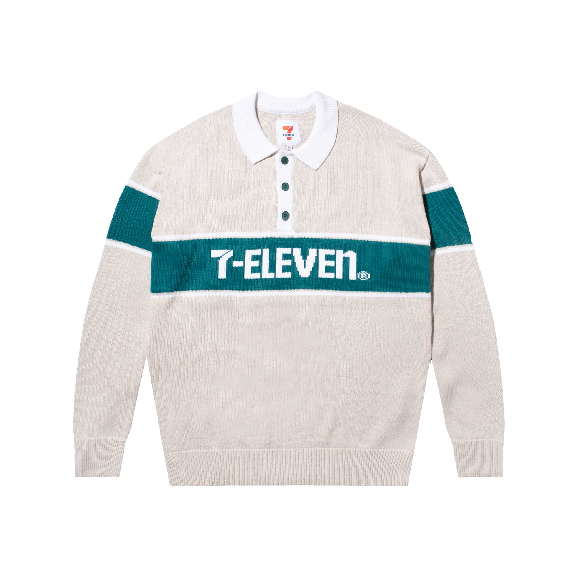 7 Eleven® Men's Knitted Long Sleeve Polo Shirt - Comfortable Cotton Blend Casual Wear for Work & Outdoor Activities