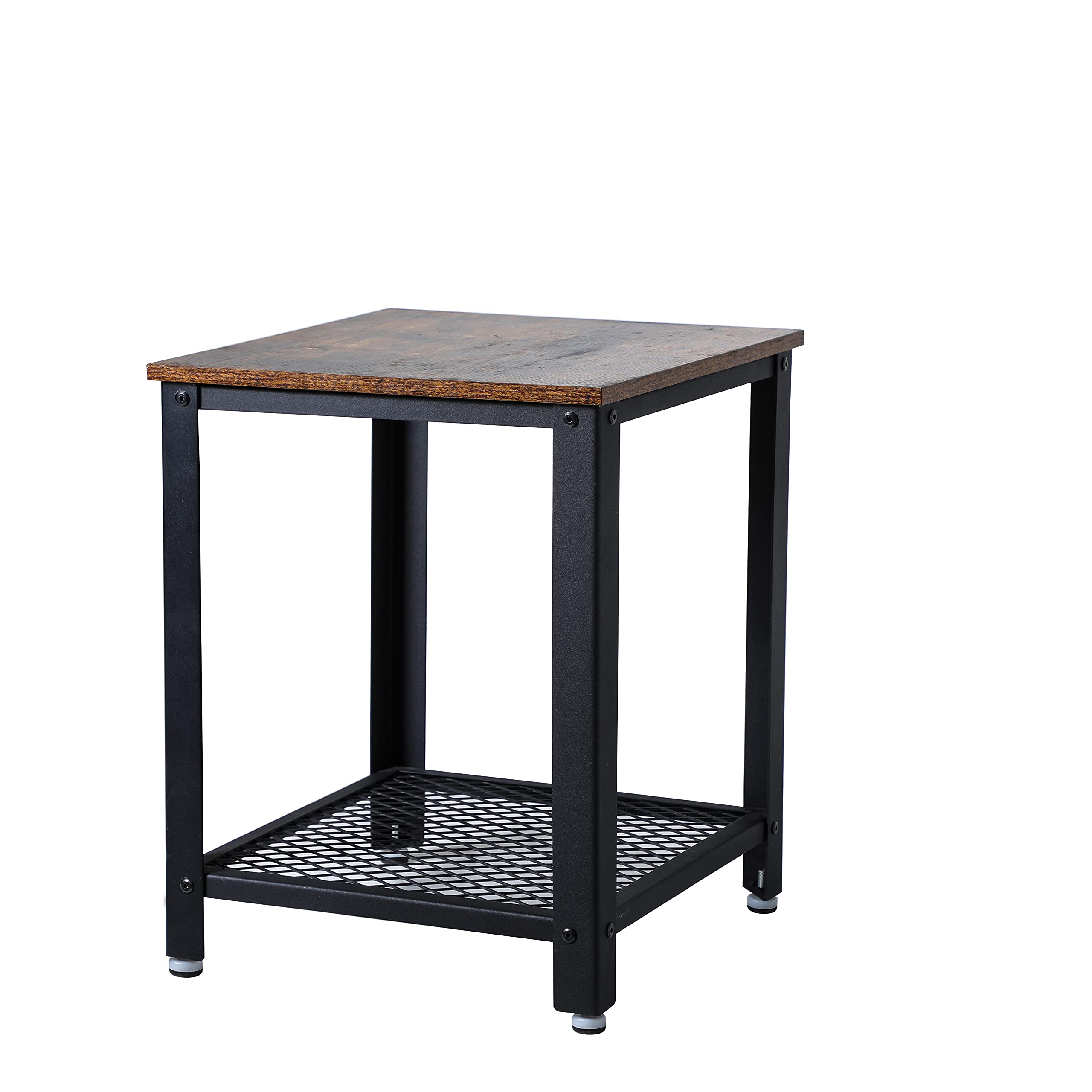 Rustic Brown Wood Side Table - End Table, Nightstand with Shelving Storage for Hallway, Living Room, Bedroom & Office | Perfect for Small Spaces, Home Decor & Organizing Essentials (Brown)