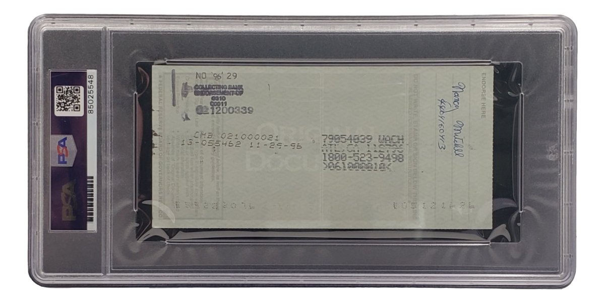 Bobby Thomson New York Giants Autographed Bank Check PSA/DNA Certified 85025548 - Perfect for Sports Memorabilia Collectors and Baseball Fans