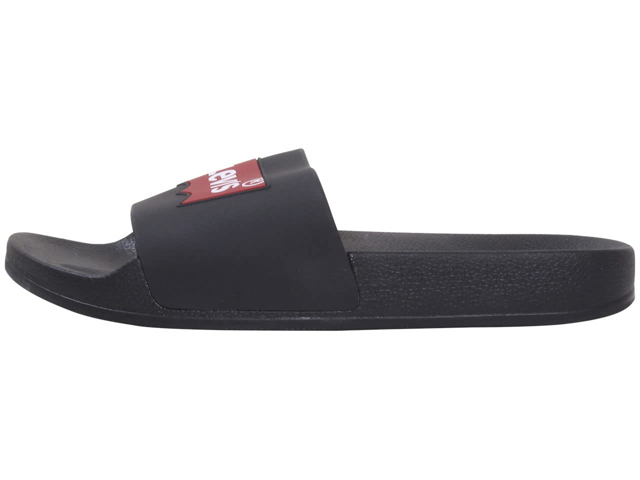 Levi's Women's Batwing Slide Sandals - Slip-On Comfort Shoes with Logo in Black, Size 10 | Casual Summer Footwear for Beach, Pool & Everyday Wear