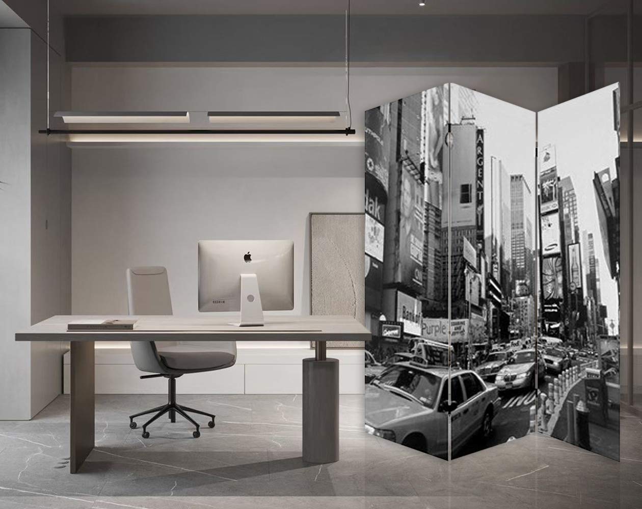 Stylish New York City Room Divider - Foldable Privacy Screen for Home & Office - Perfect for Studio Apartments, Dorms, and Open Spaces