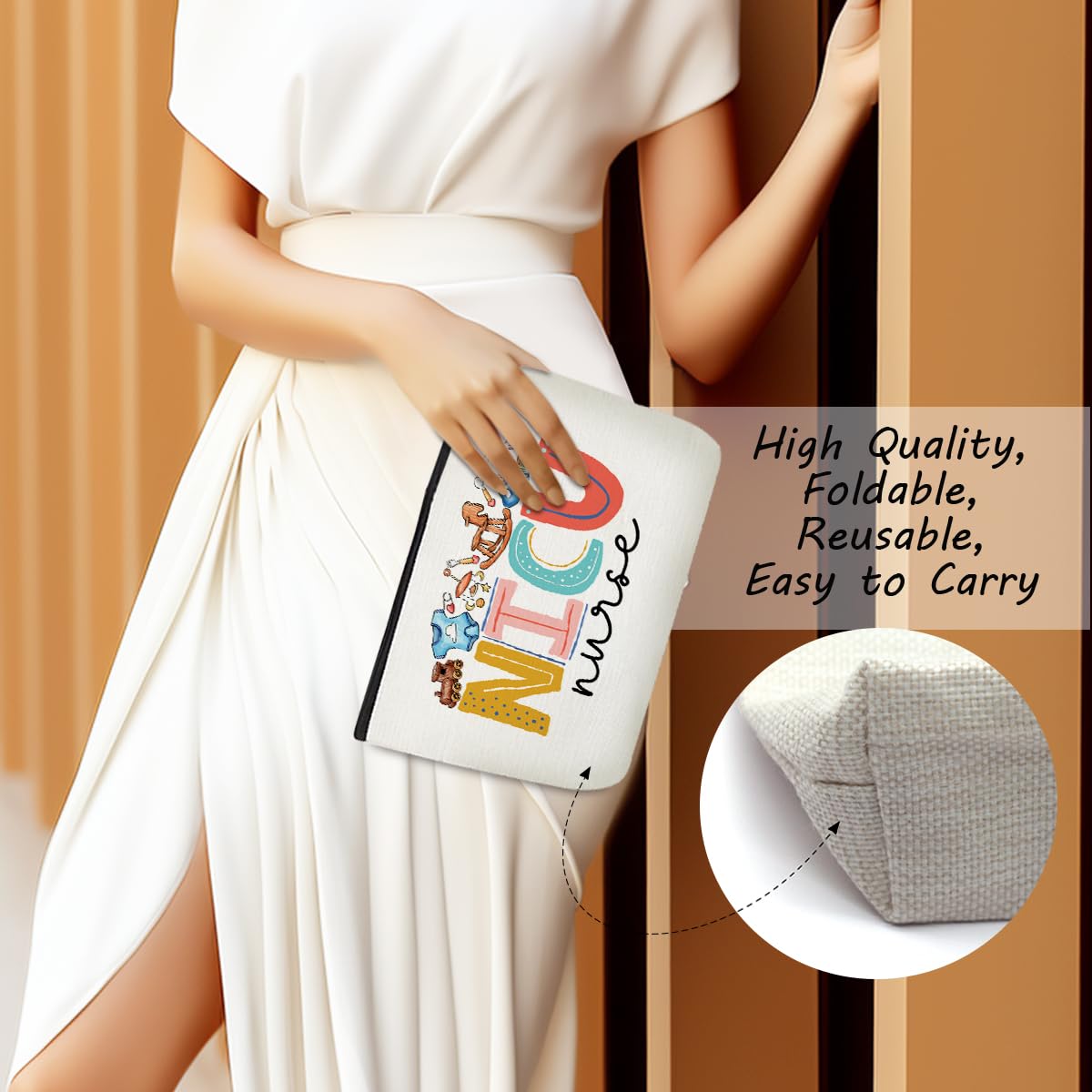 Cute NICU Nurse Makeup Bag - RN Cosmetic Pouch for Work, Nursing Graduation & Nurse Week Appreciation - Perfect Birthday & Christmas Gift for Women Nurses (Ideal for Hospital Shifts, Travel & Daily Use)