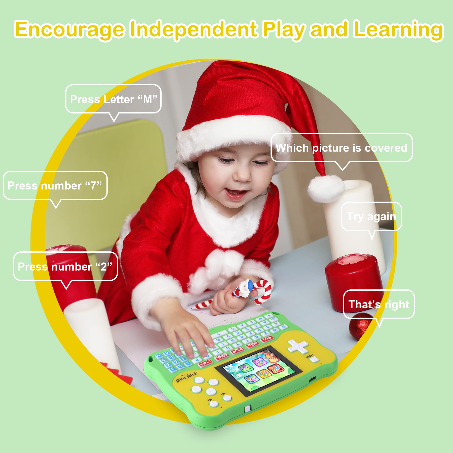 **Educational Kids Tablet for Toddlers Ages 3-12 - 102 Interactive Learning Activities with ABC, Words, Music & Math - Perfect Handheld Game Gift for Preschool Boys & Girls - Ideal for Home, Travel & Classroom Learning**