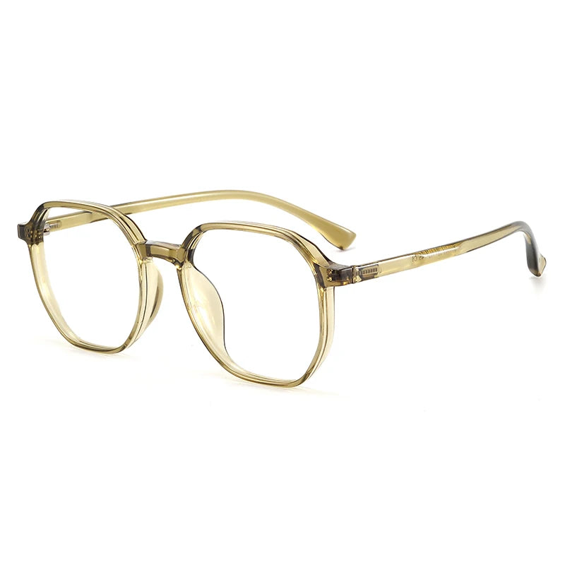 Bclear Unisex Full Rim Polygon TR90 Titanium Eyeglasses Frame 90303 - Lightweight & Durable Glasses for Work, Reading & Fashion