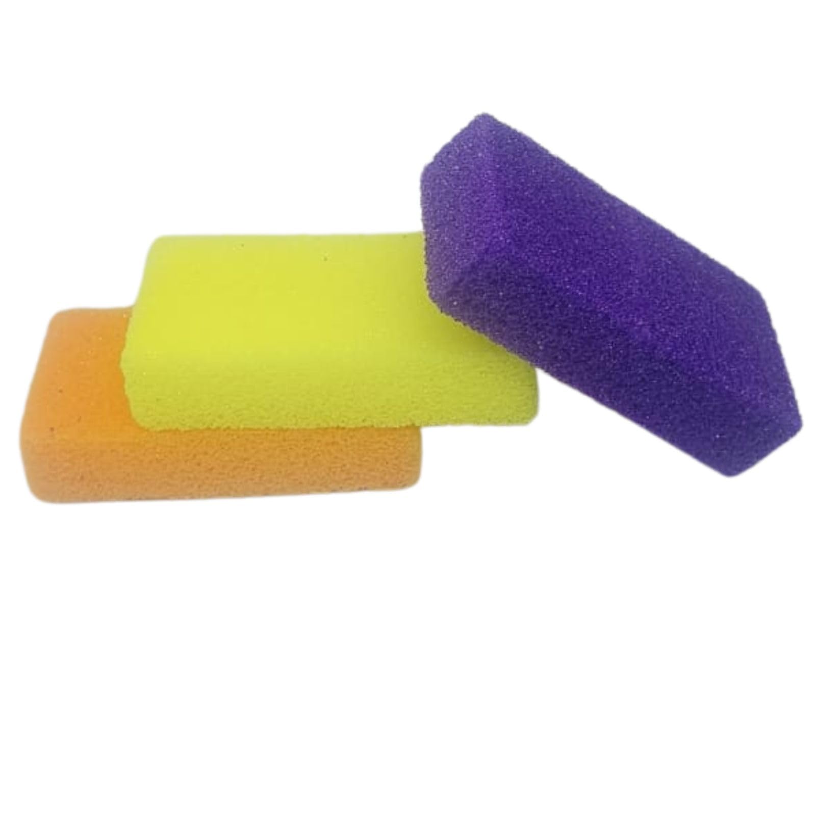 Professional Exfoliating Sponge Pumice for Smooth Skin - Multicolor Hand, Elbow, Foot & Knee Scrubber - Men & Women Combo Pack of 3 - Perfect for Pedicures, Manicures & At-Home Spa Treatments