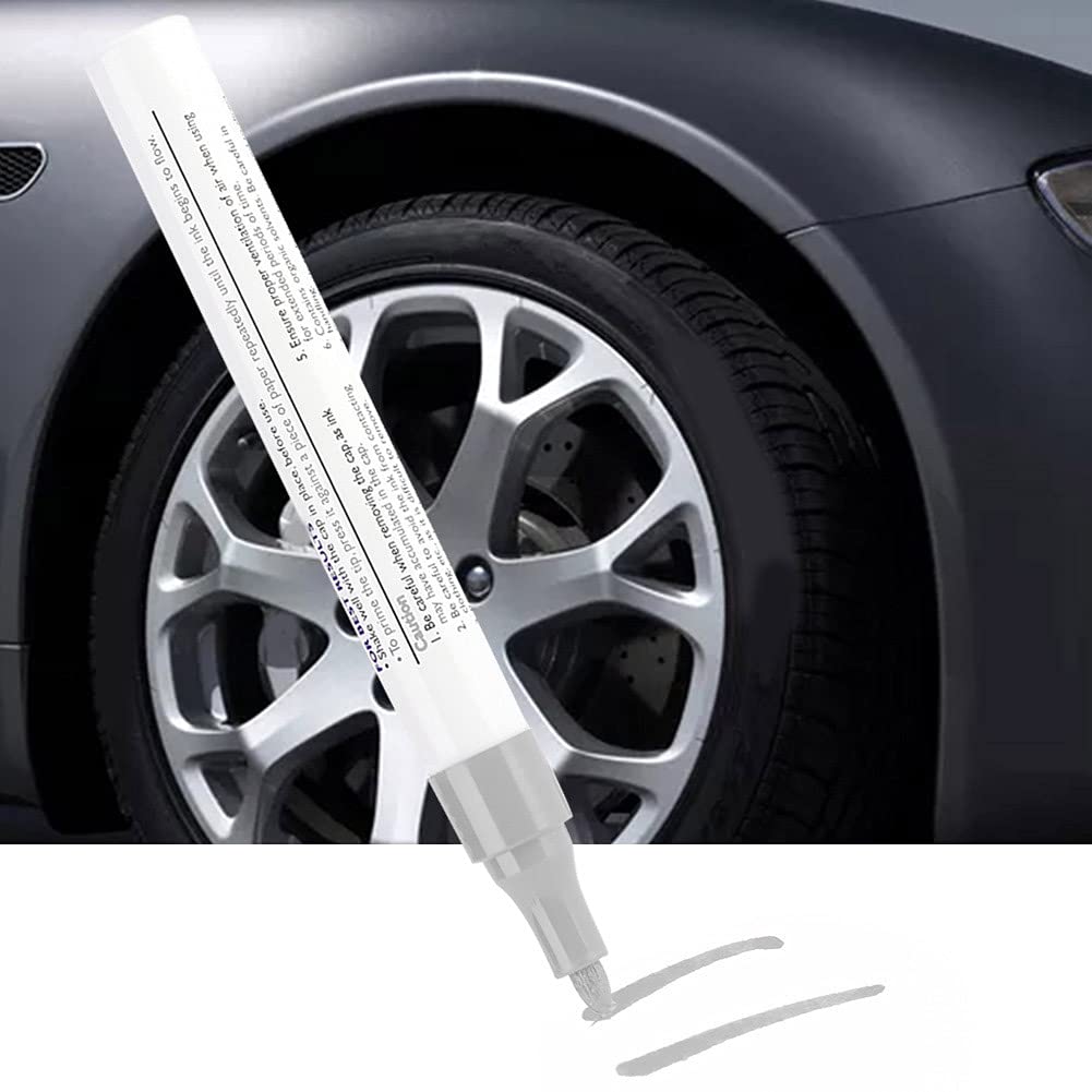 Premium Waterproof Car Tire Paint Pen - Professional Silver Markers for Tire Lettering & Custom Designs | Ideal for Car Enthusiasts, DIY Projects & Automotive Detailing